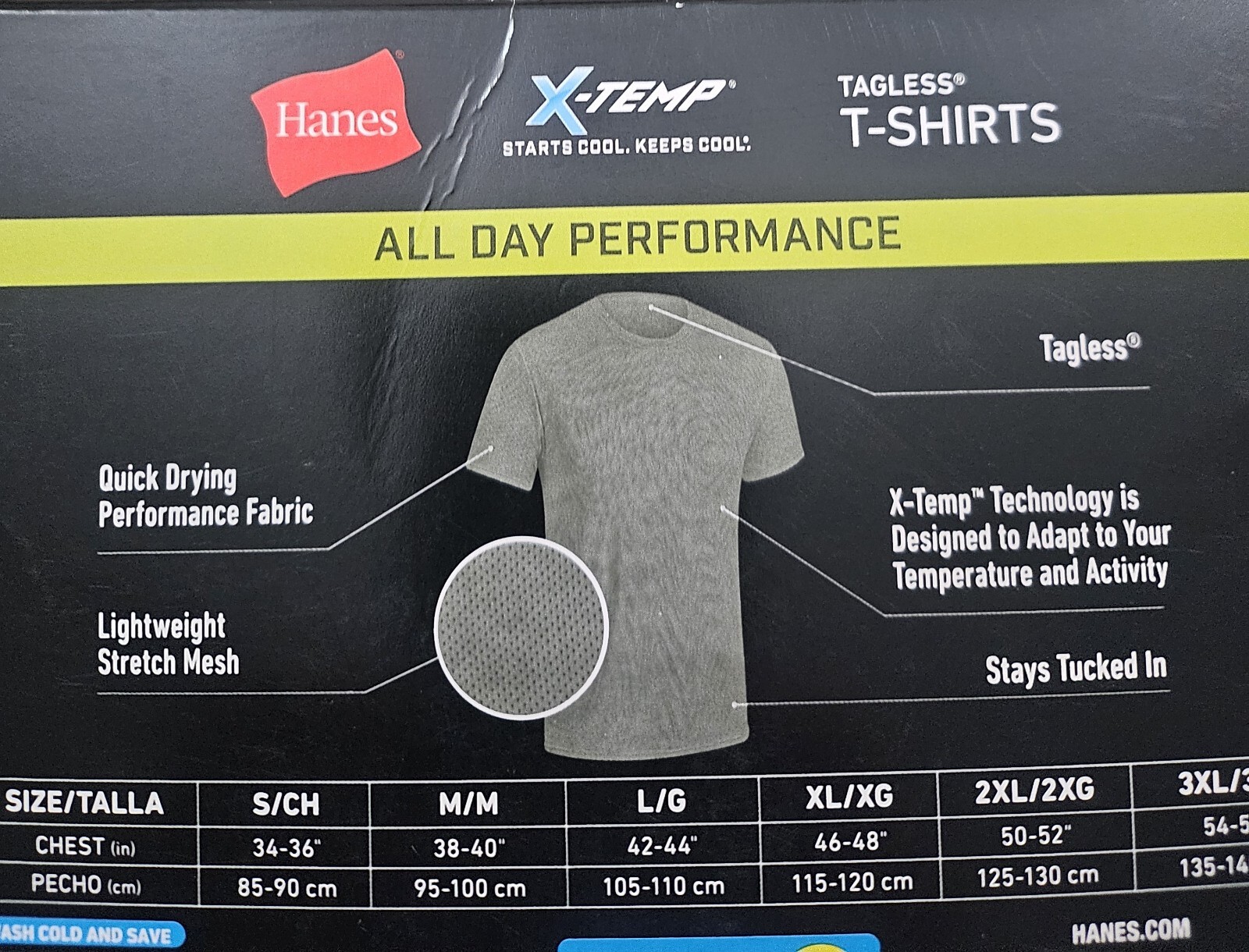 Men's Mesh Short Sleeve T Shirts 3 Pk Hanes X Temp Stretch Black Gray S 34-36 gallery