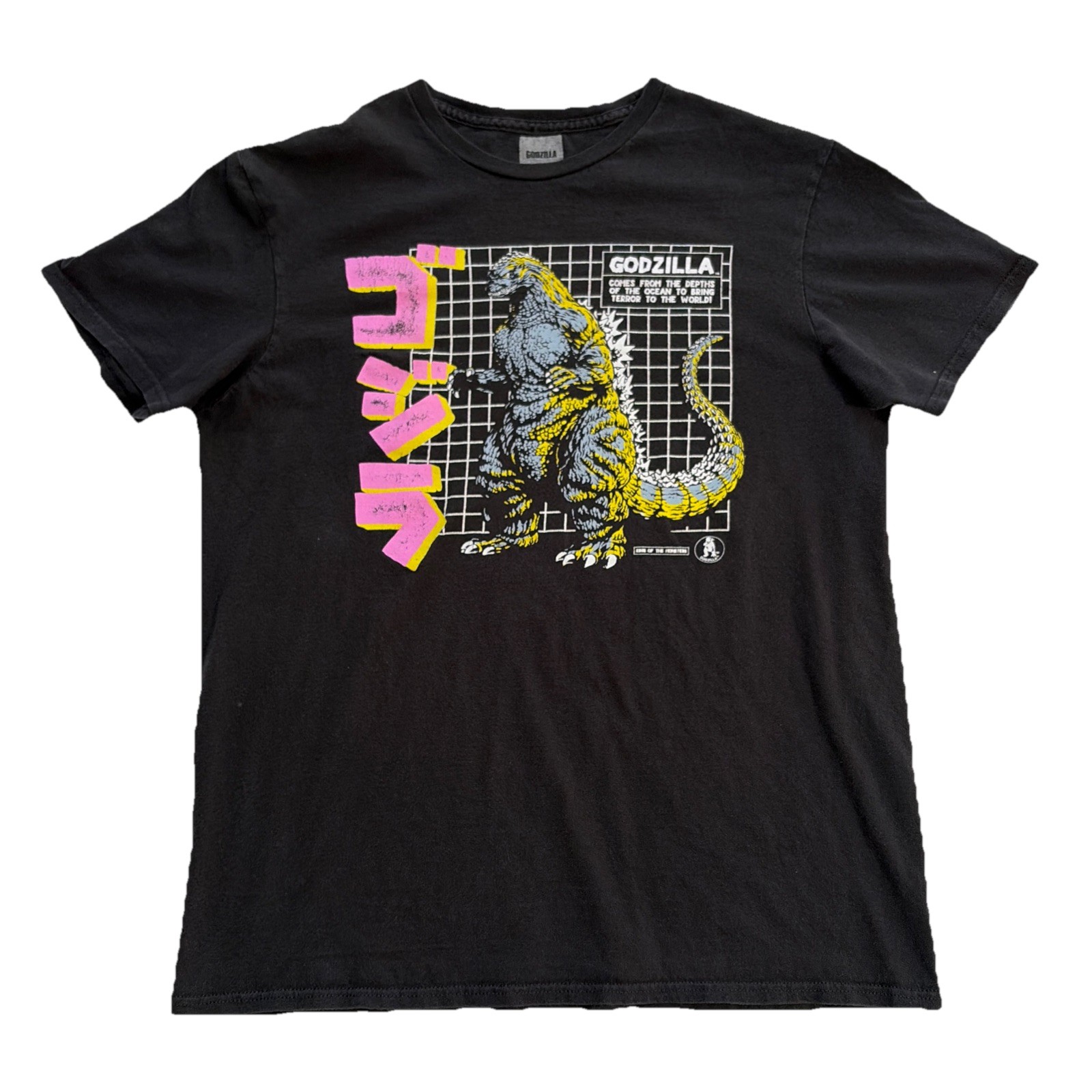 Godzilla King Of The Monters Graphic T-shirt Black Short Sleeve M ✅ Measurements