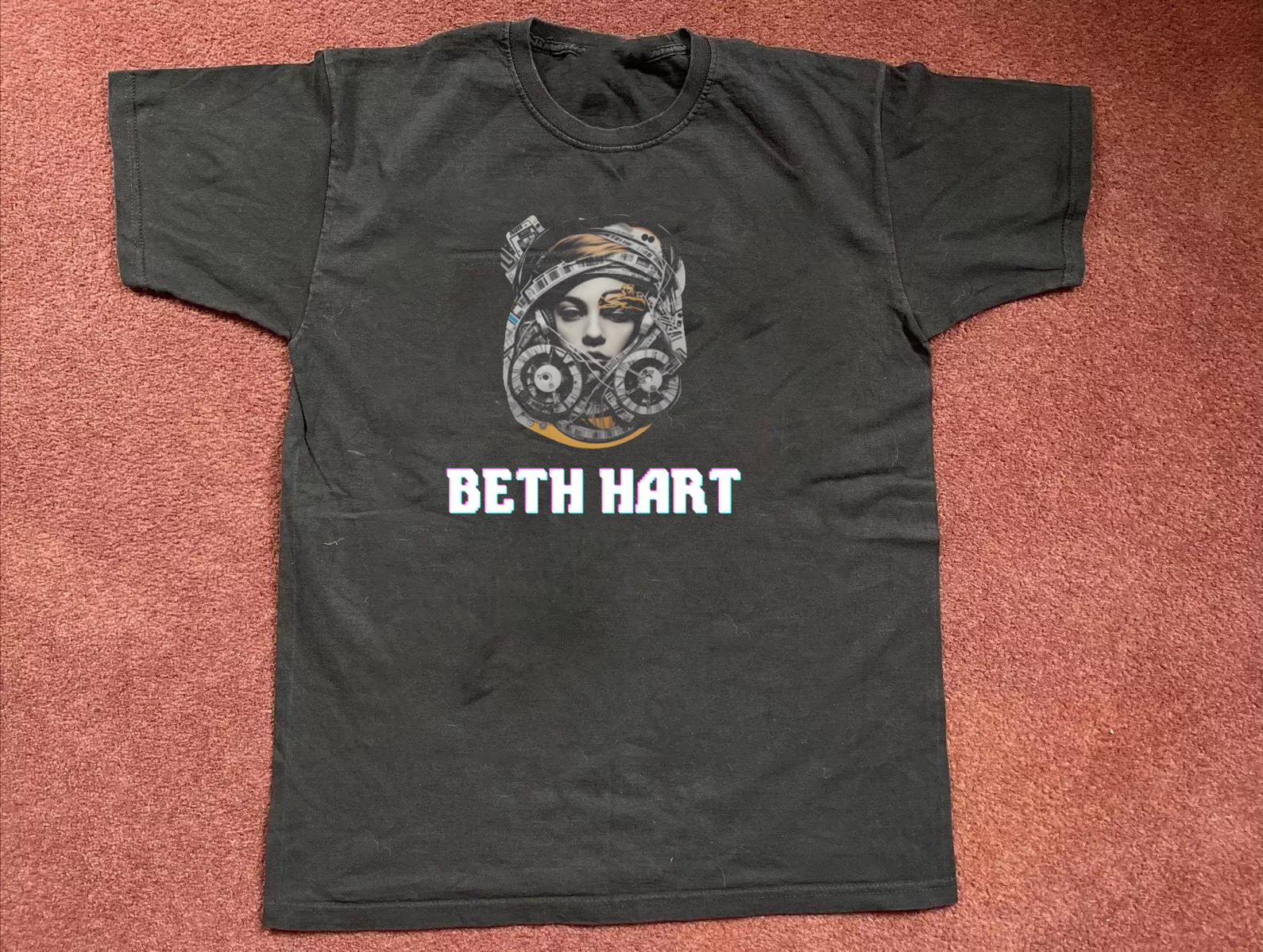 RARE! Beth Hart Logo Black Cotton Shirt All size S-5XL Unisex HL805