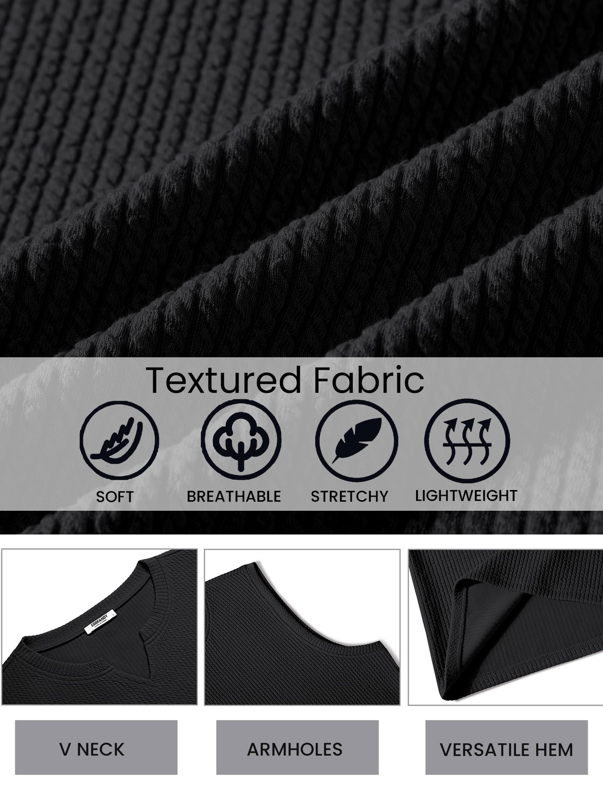 Men V-Neck Knit Tank Tops Textured Jacquard Sleeveless Summer Beach Casual Shirt gallery