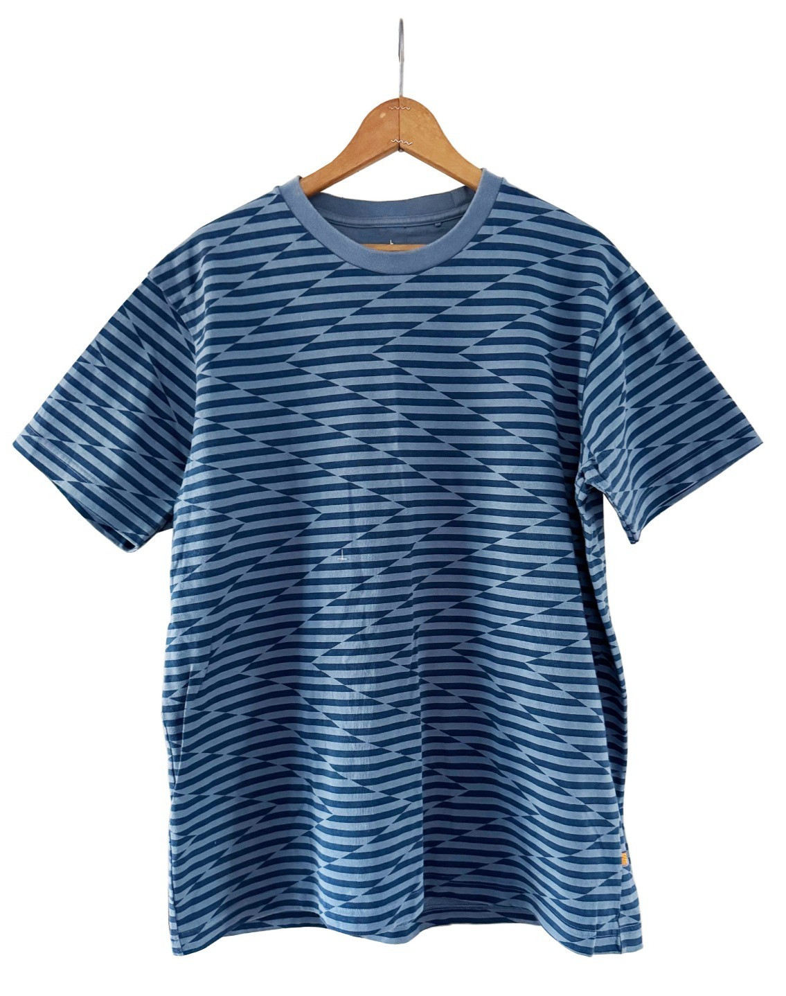 BARRY McGEE x SPRZ NY x MoMA T-Shirt Op Art Blue 100% Cotton Size L gallery
