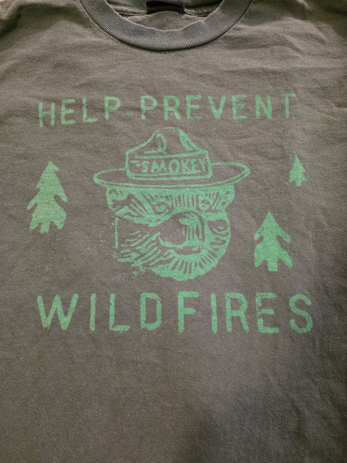 Filson Smokey Bear Help Prevent Wildfires L/S T Shirt Green Medium Made In USA gallery