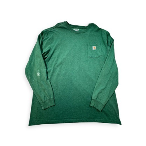 Carhartt Green Crew Neck Long Sleeve 100% Cotton All Seasons T-Shirt 2XL Tall gallery