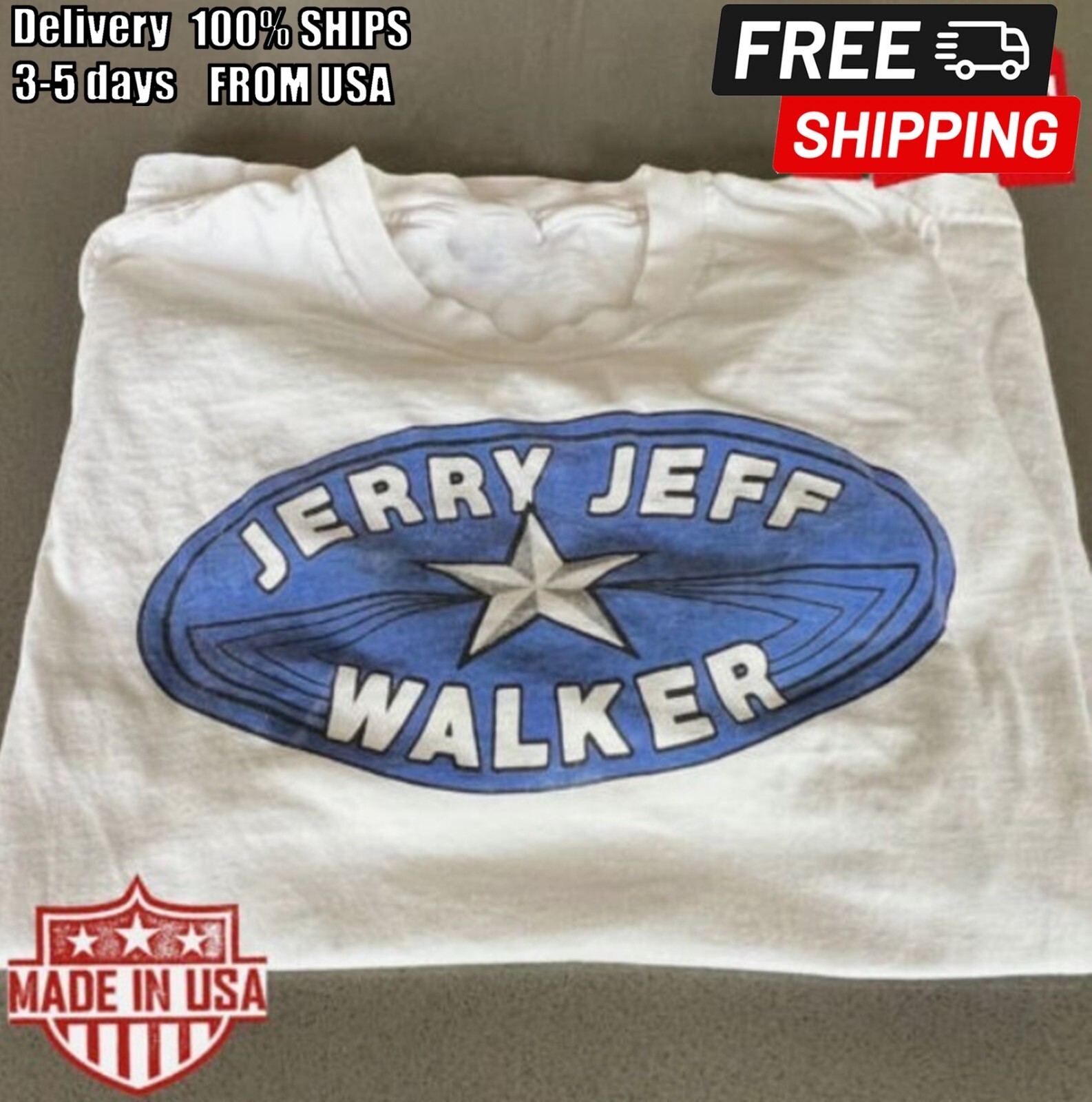 New Rare Jerry Jeff Walker 80s Shirt Short Sleeve Unisex Tshirt good new Tshirt gallery