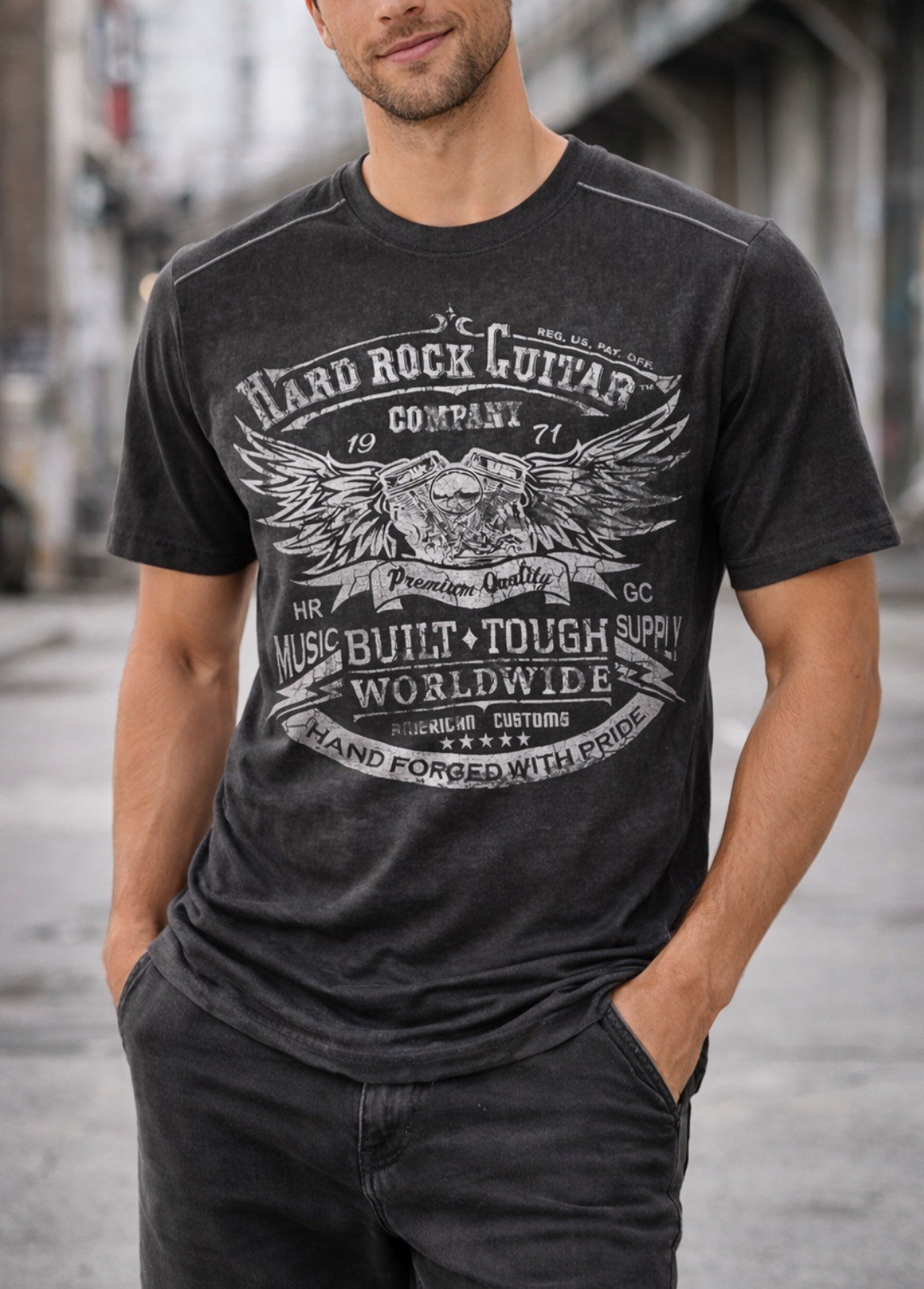 🔥Hard Rock Black Sheer Graphic Tee Vintage Rock Style Shirt Mens M✨