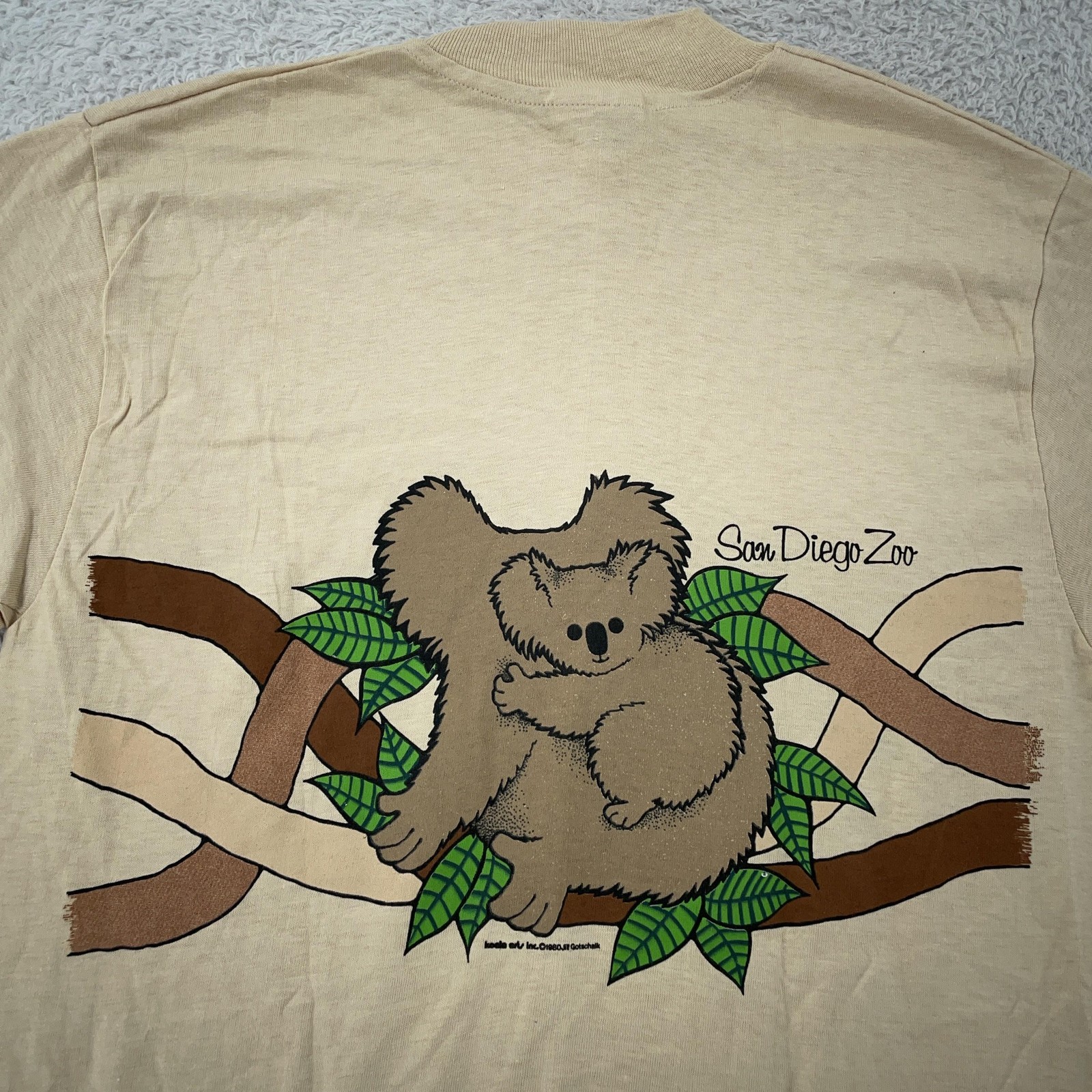 Vintage San Diego Zoo Koala Double Sided Shirt Mens Medium Nature California 80s gallery