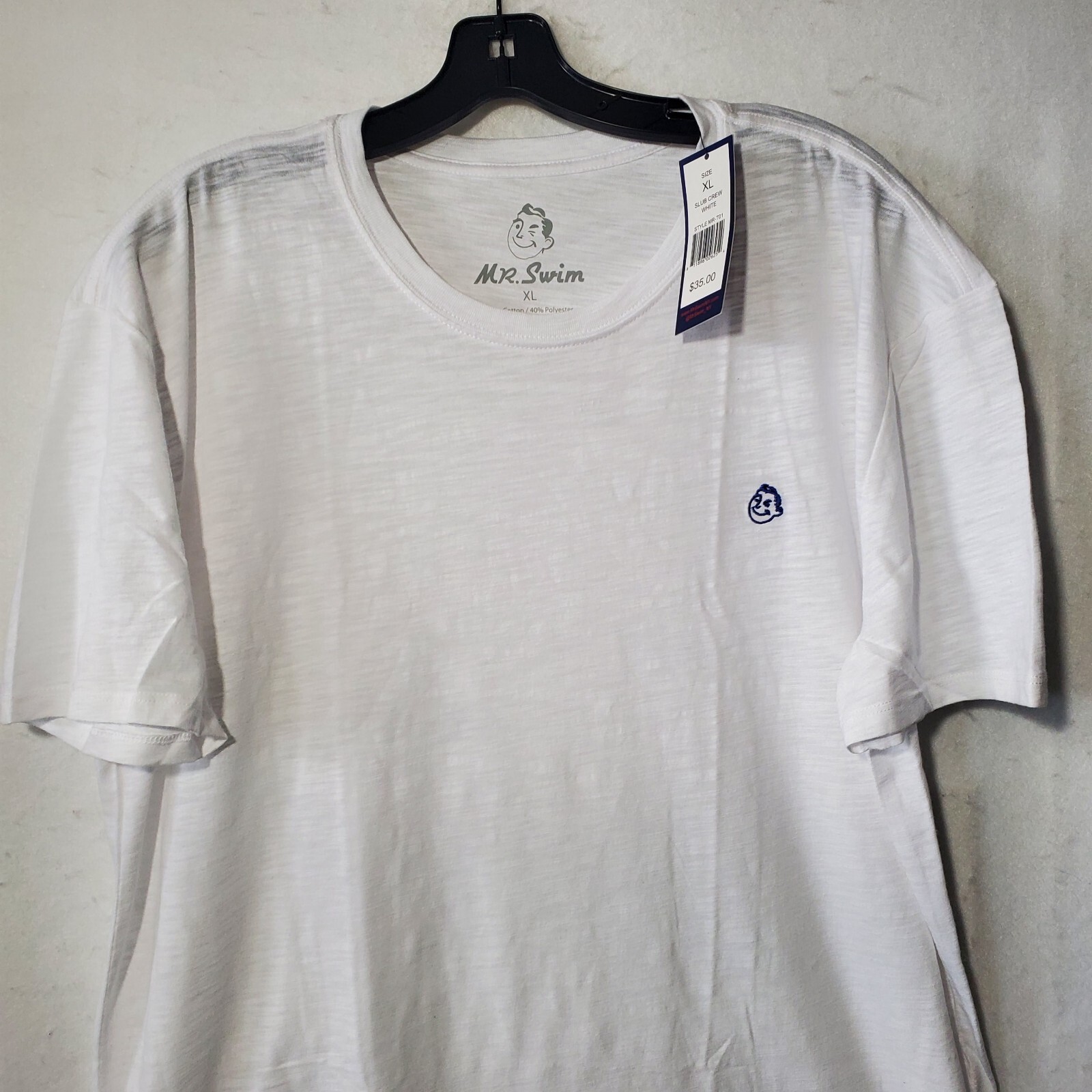 Mr Swim Shirt Mens XL White Short Sleeve Slub NWT gallery