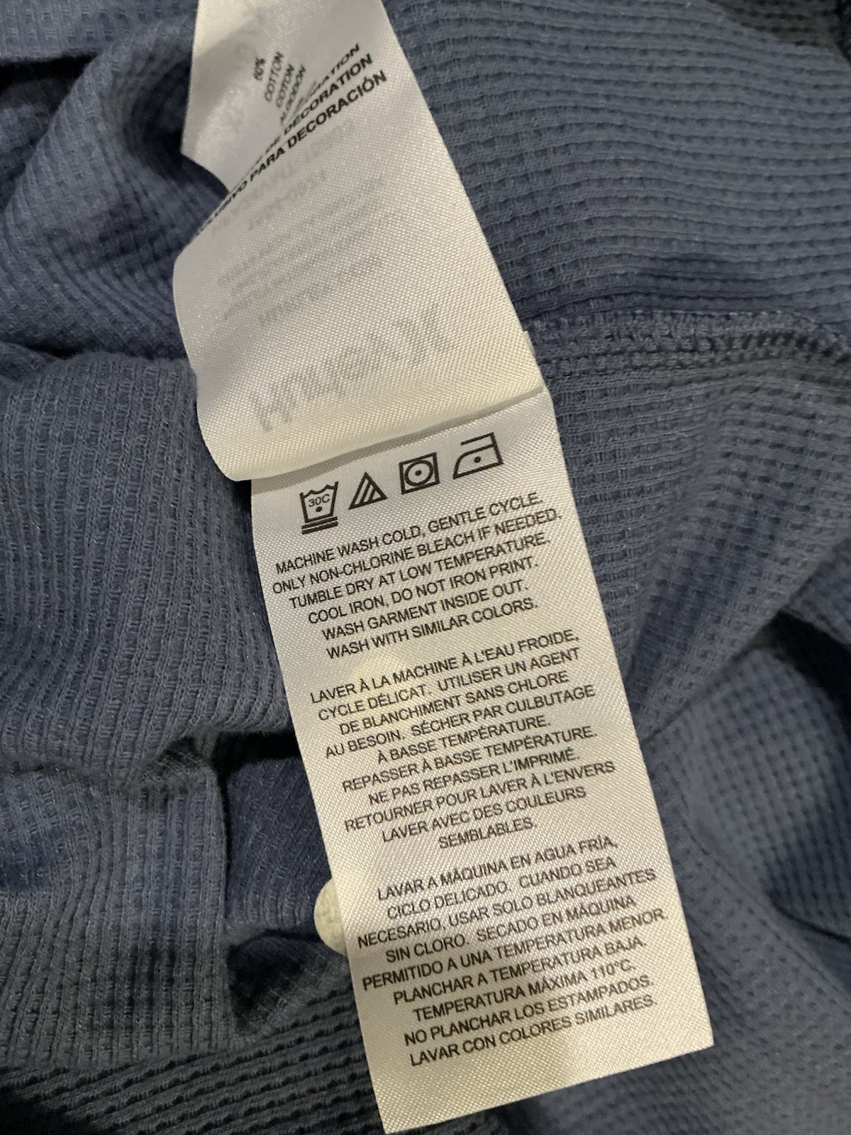 Hurley Men’s XL Blue Waffle Knit Thermal Long Sleeve Shirt gallery