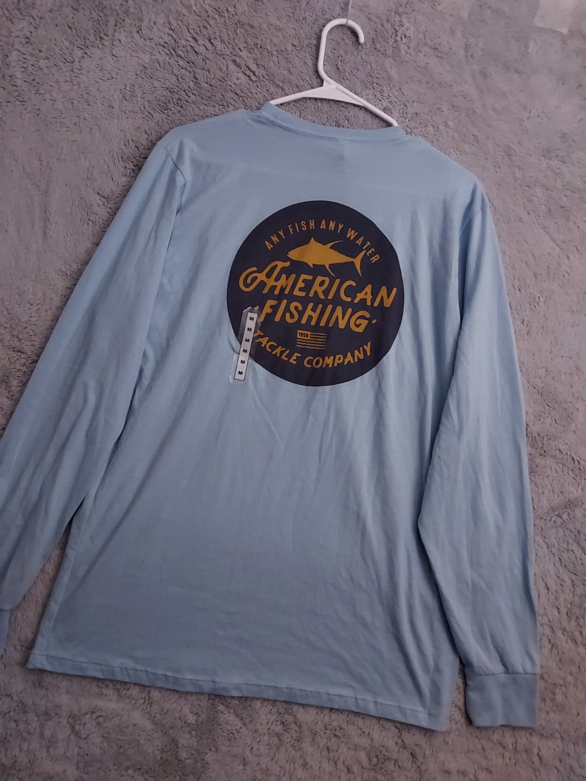 NEW Aftco Shirt Mens Medium Graphic Print Long Sleeve Fishing Outdoor Hiking M