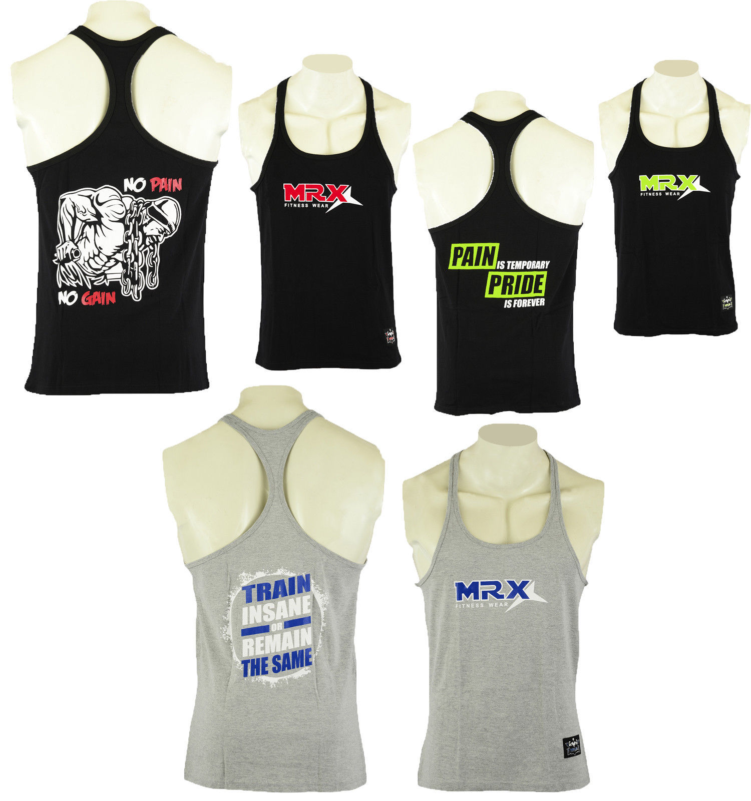 MRX Men's Gym Training Exercise Vest Sports Workout Gear Fitness Stringer Tops gallery