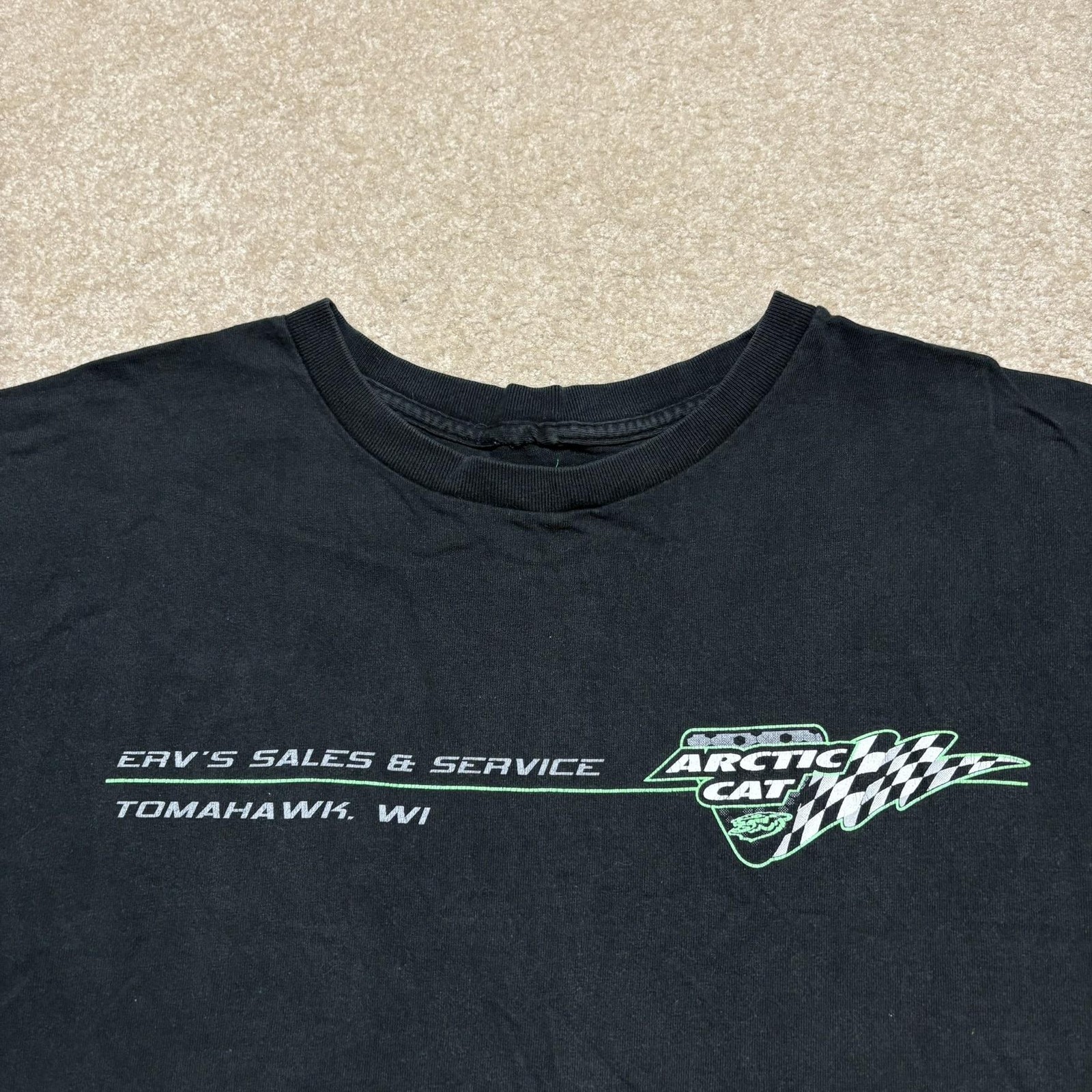 Vtg Arctic Cat Shirt Mens Large Black Snowmobile Racing Graphic Tee Tomahawk 90s gallery