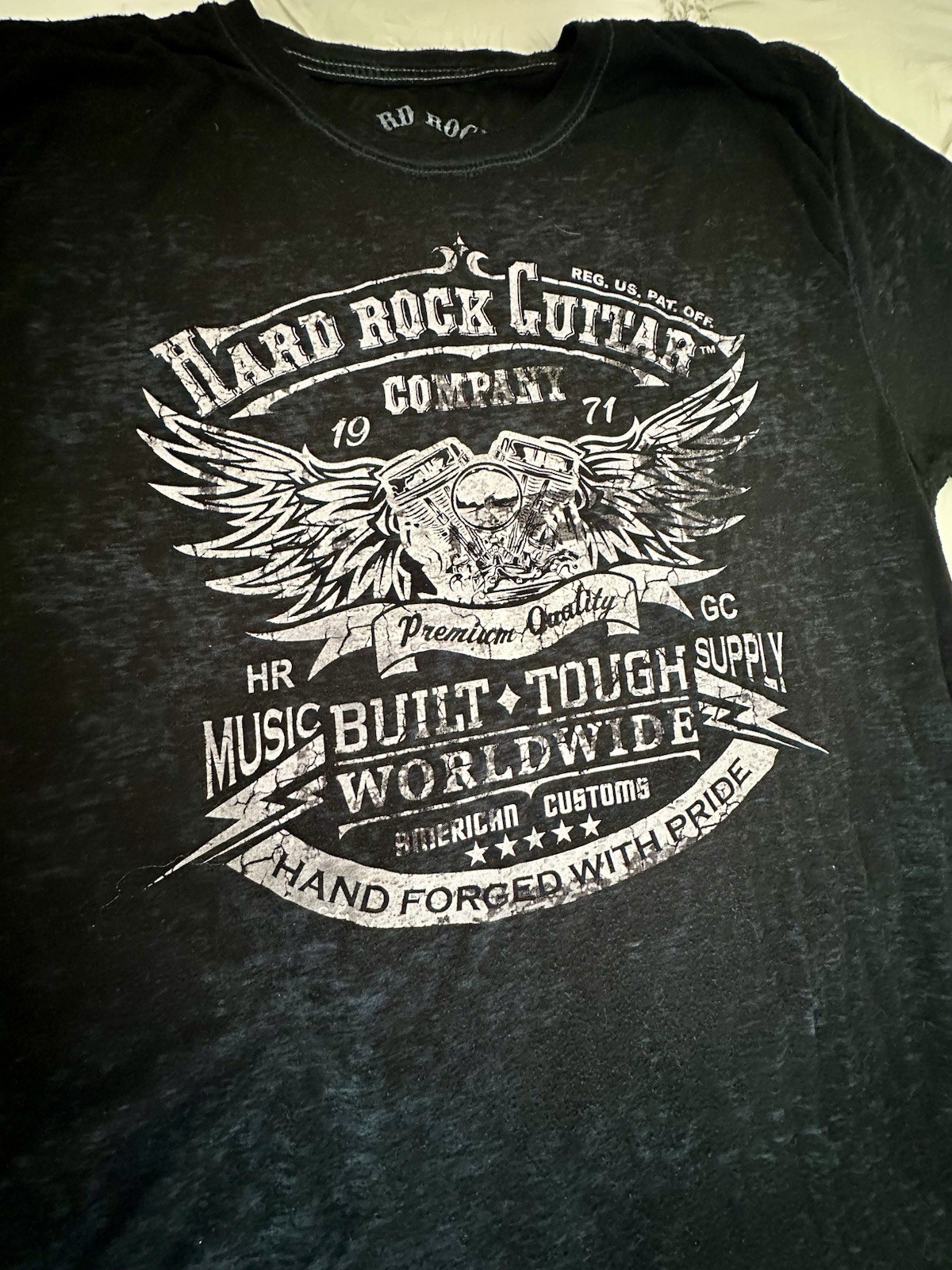 🔥Hard Rock Black Sheer Graphic Tee Vintage Rock Style Shirt Mens M✨ gallery