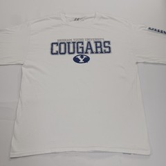 Men’s Russell Athletic Brigham Young Cougars Long Sleeve White T-Shirt L (42-44)