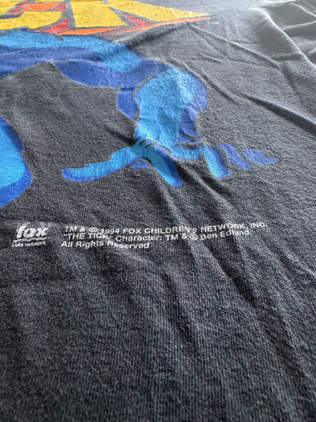 VTG 90s The Tick Fox Network Cartoon Movie TV Promo T-Shirt 1994 Black Tee Sz XL gallery