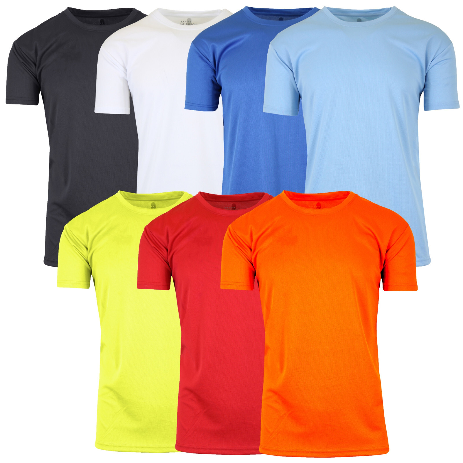Mens Moisture Wicking Crew Neck T-Shirt TAGLESS ( Size: S-2XL ) 5 PACK FREE SHIP gallery
