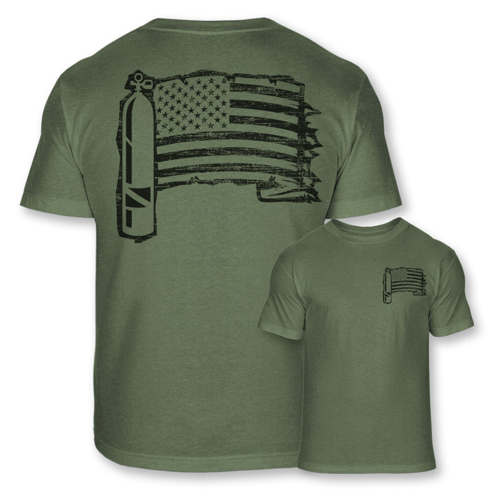 Patriotic Scuba Diving American USA Flag Scuba Diver Tank Athletic T-Shirt – A68