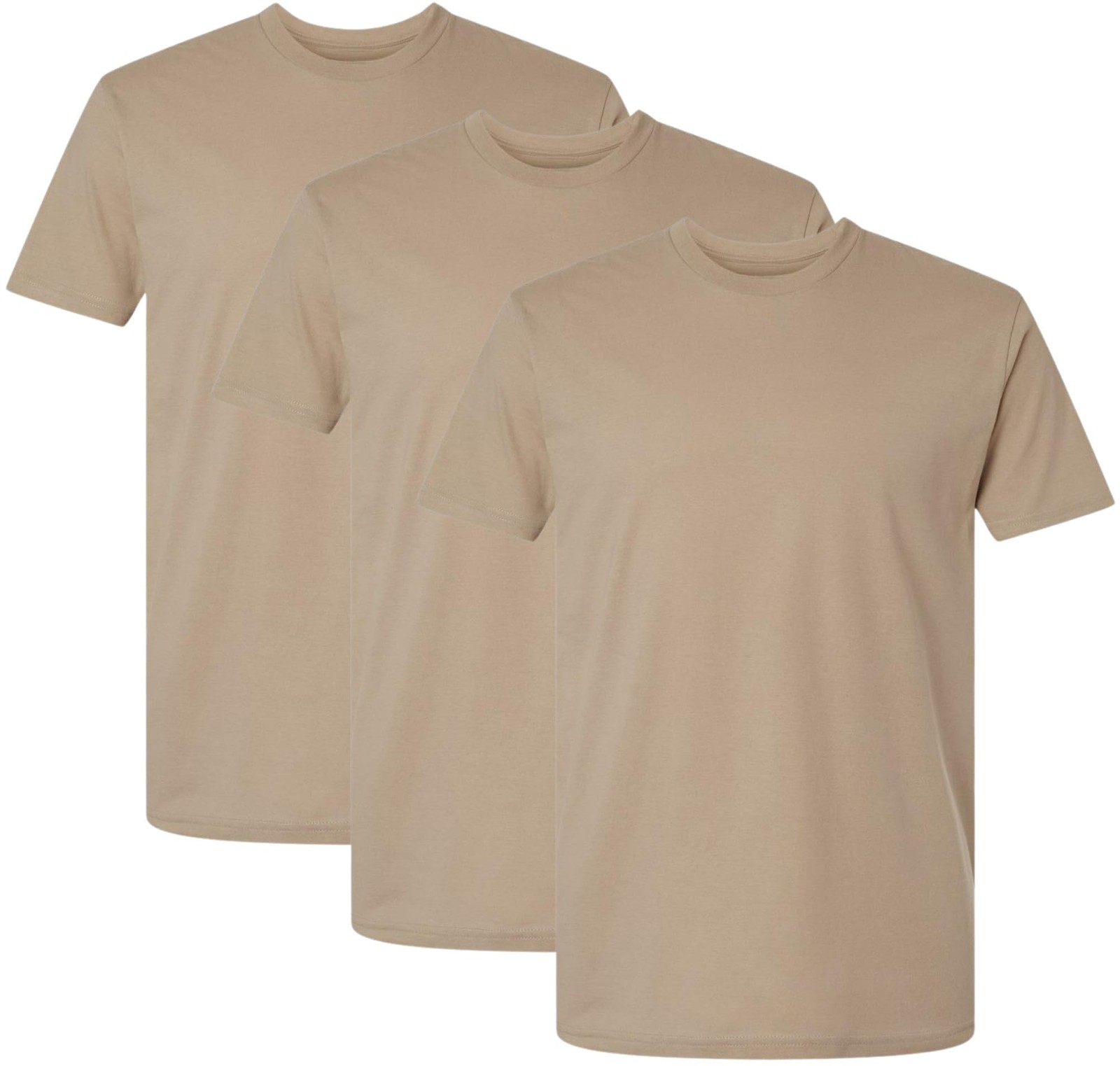 Desert Tan Military T-Shirts 3 Pack 100% Cotton Army Undershirts Crewneck Tees gallery