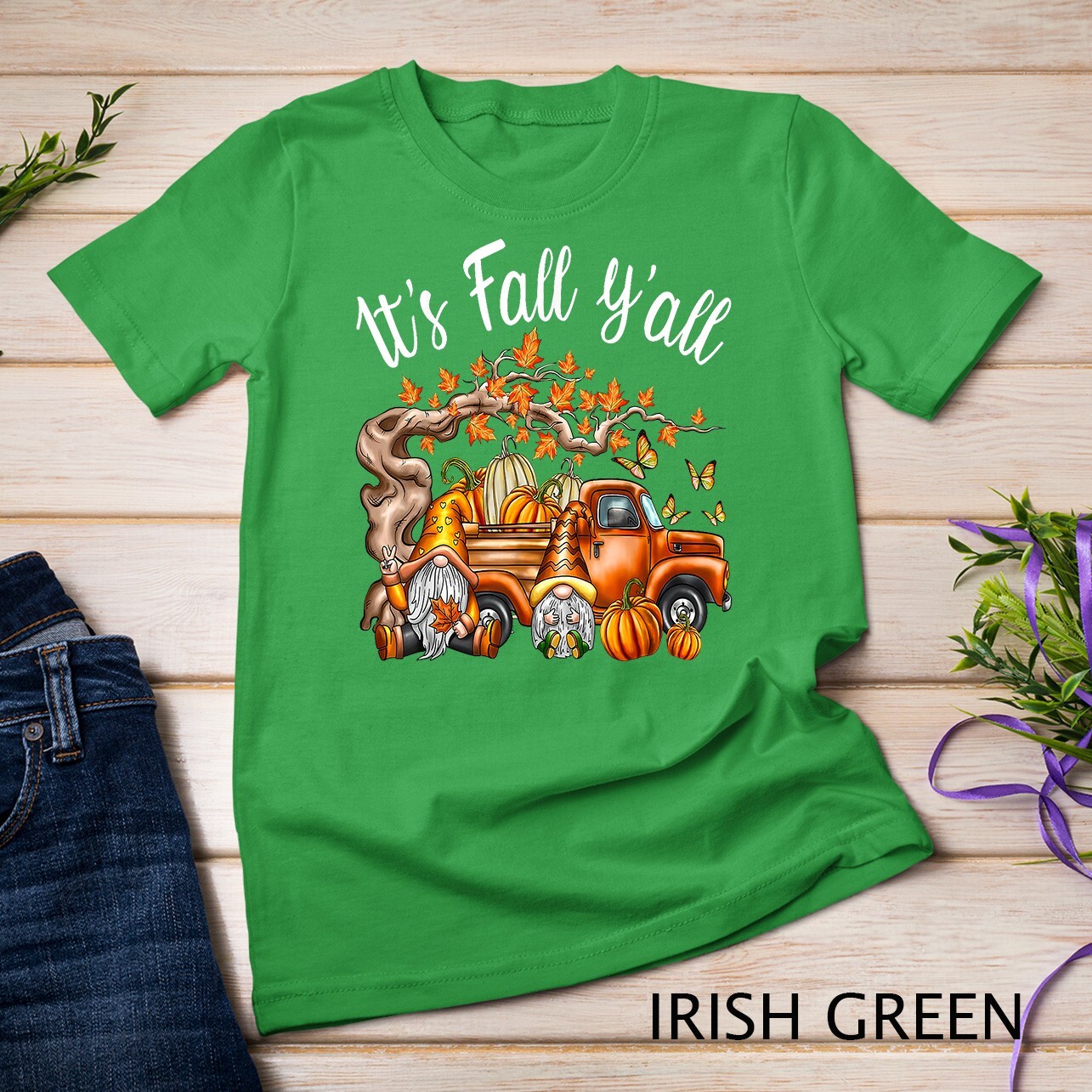 It's Fall Y'all Gnome Pumpkin Autumn Leaves Thanksgiving Unisex T-shirt gallery
