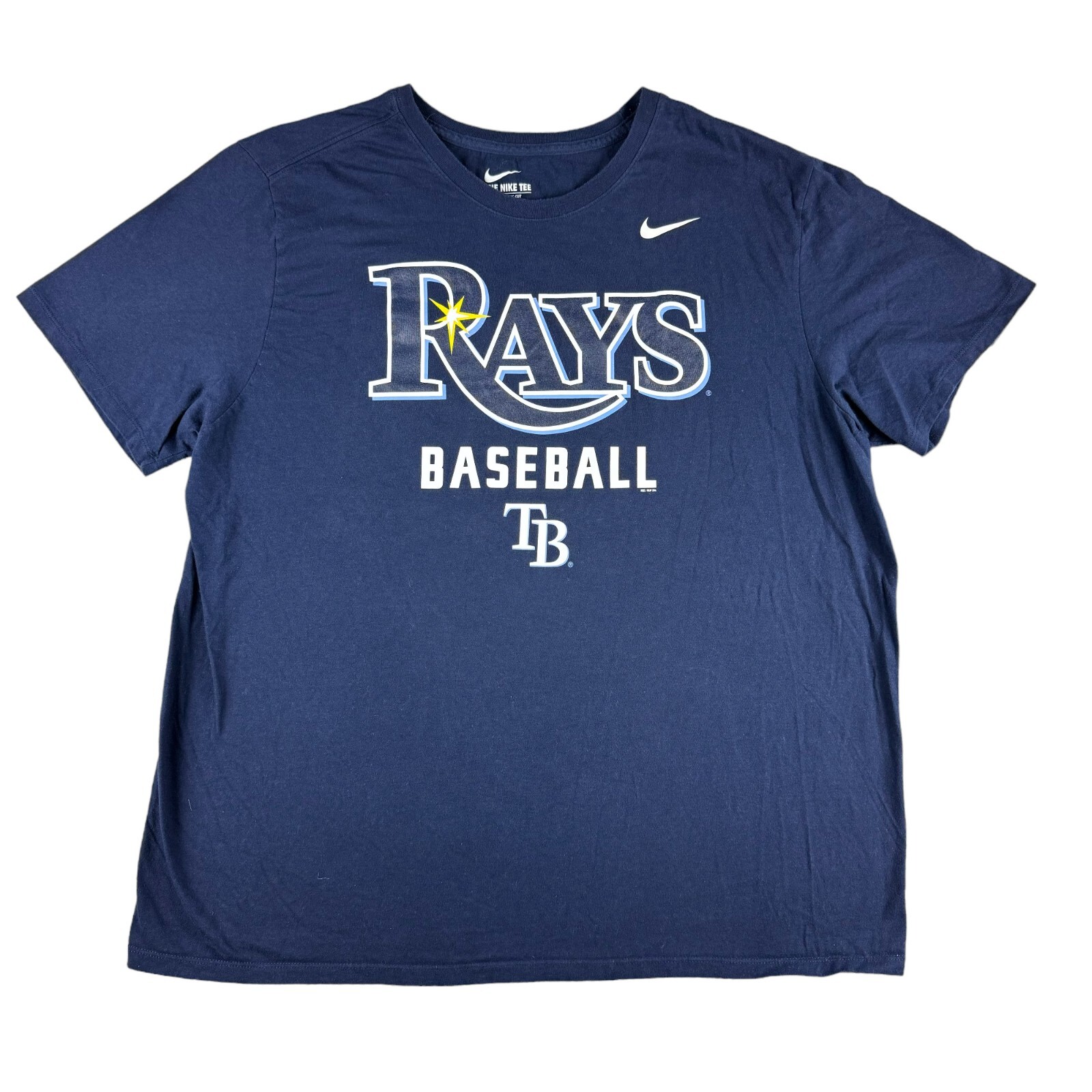 Tampa Bay Rays Shirt Mens Extra Large Blue MLB Athletic Cut Adult Nike Baseball