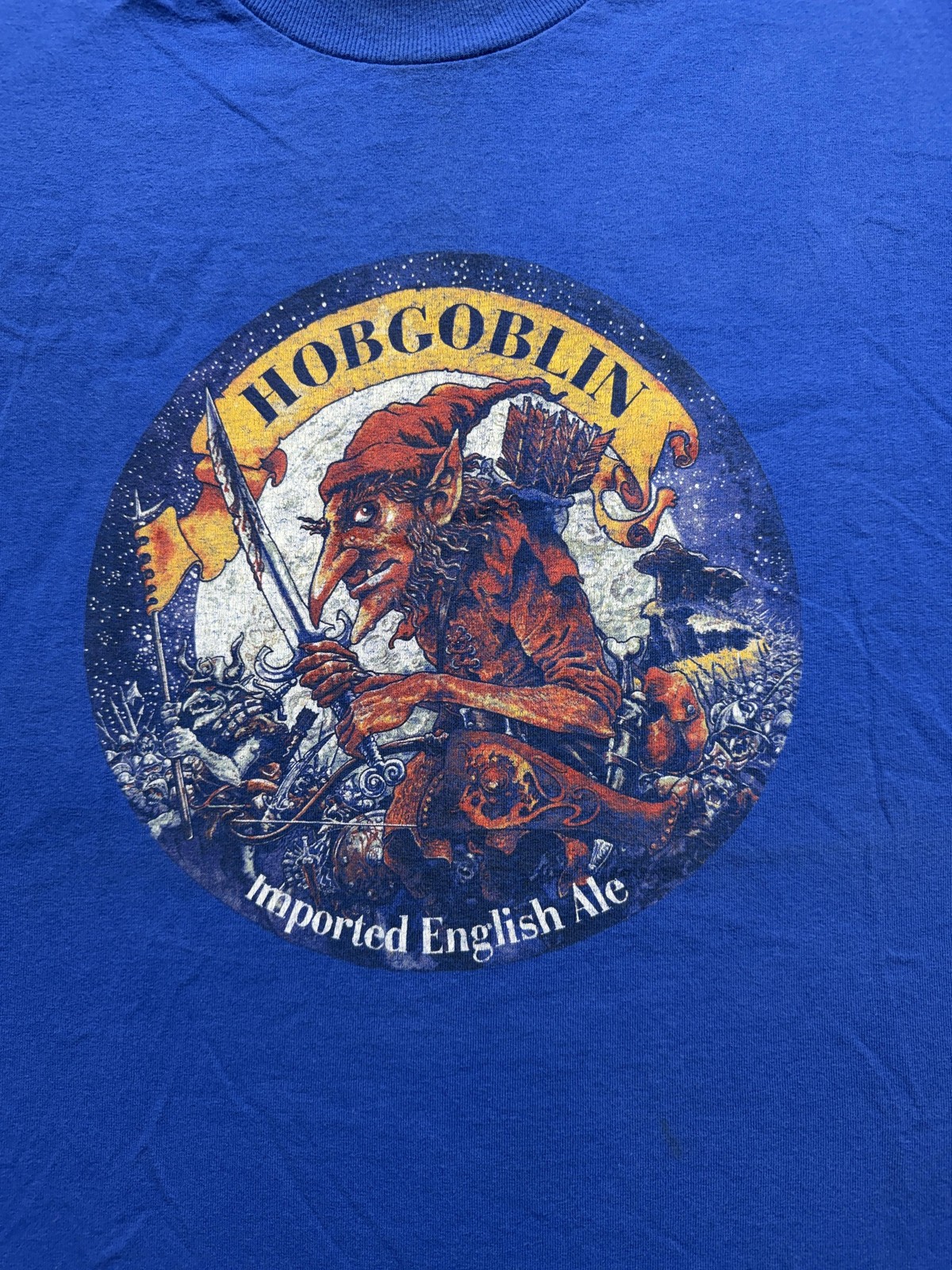 Hobgoblin Imported English Ale Shirt Mens XL Blue Graphic Fantasy Beer Tee gallery