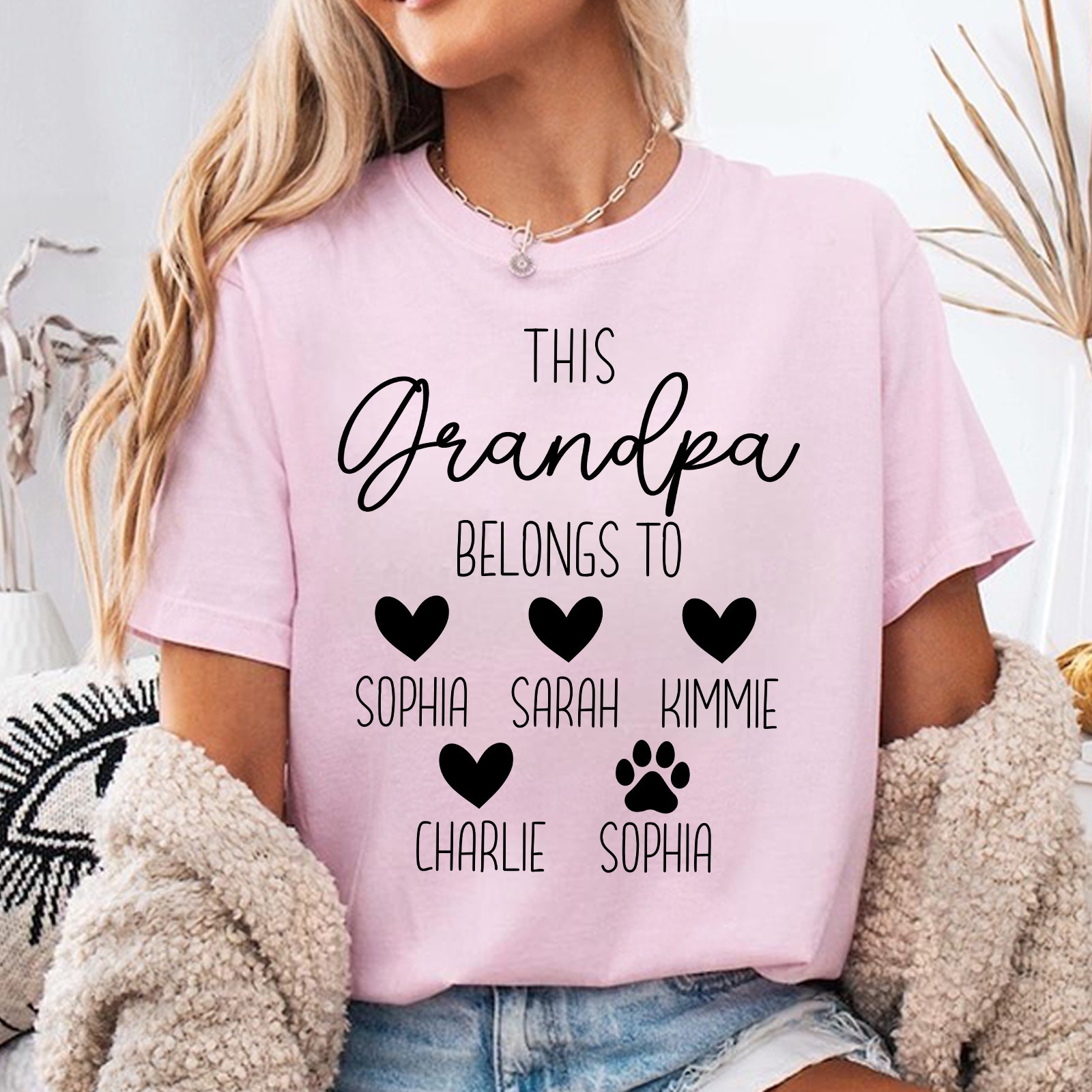 Personalized Grandpa Shirt Grandkids Name Grandpa Belongs To Fathers Day Gift gallery