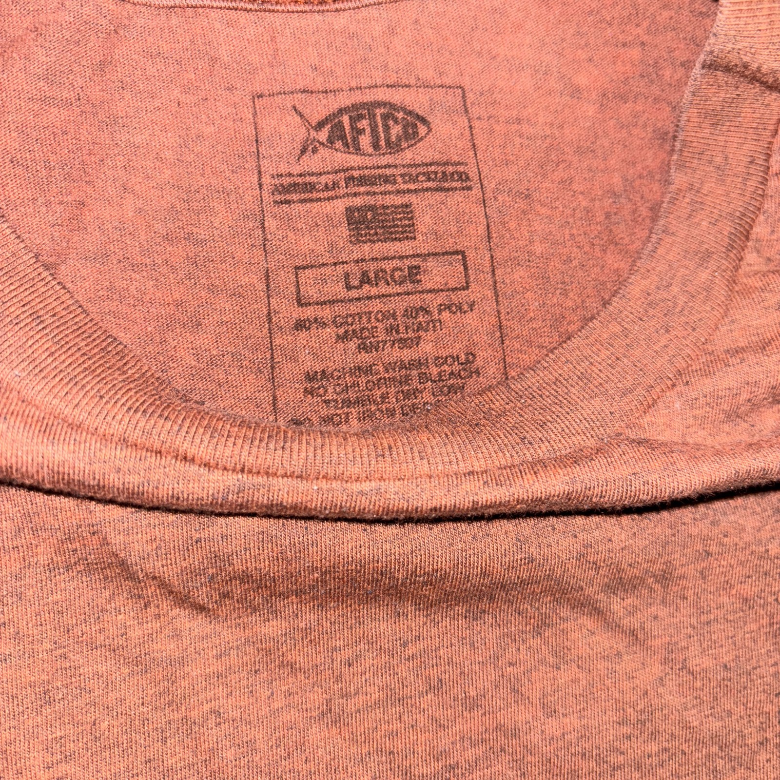 AFTCO Shirt Mens Large Rustic Orange Fishing Mountain Graphic Outdoors READ gallery