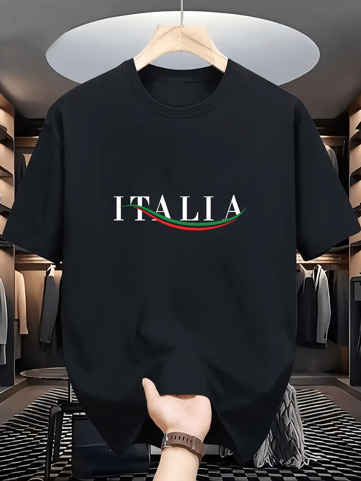 Mens Italia Flag T Shirt Italian Colors Graphic Soccer Fan Casual Tee Top gallery
