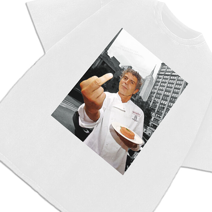 Anthony Bourdain Middle Finger T Shirt Parts Unknown Foodie Fan Shirt gallery