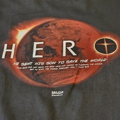 Vintage Kerusso Tee Large Hero Parody Christian Tees Jesus Rare Religious