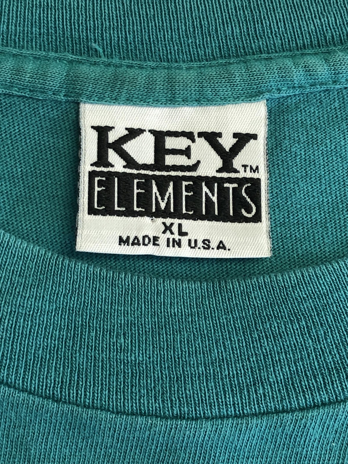 Vintage Key Elements Shirt Mens XL Green Solid Pocket Tee Made USA Casual gallery
