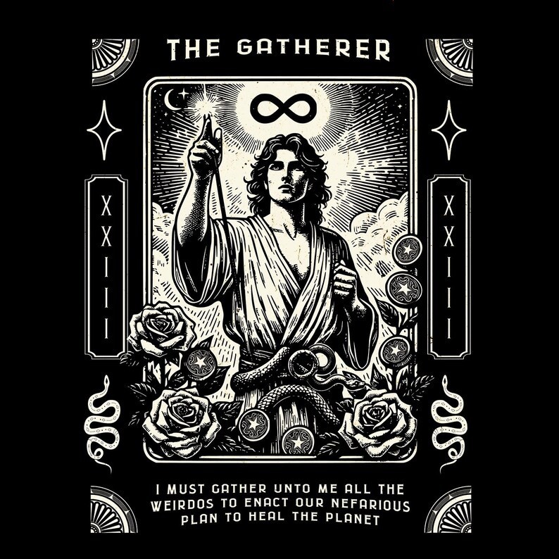 The Gatherer Tarot T-Shirt | Occult Art, Gothic Boho Graphic Tee gallery