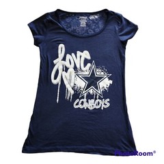 Reebok Be a Woman, Be a Fan Med Diva Soft Dallas Cowboys Semi Sheer T Shirt READ