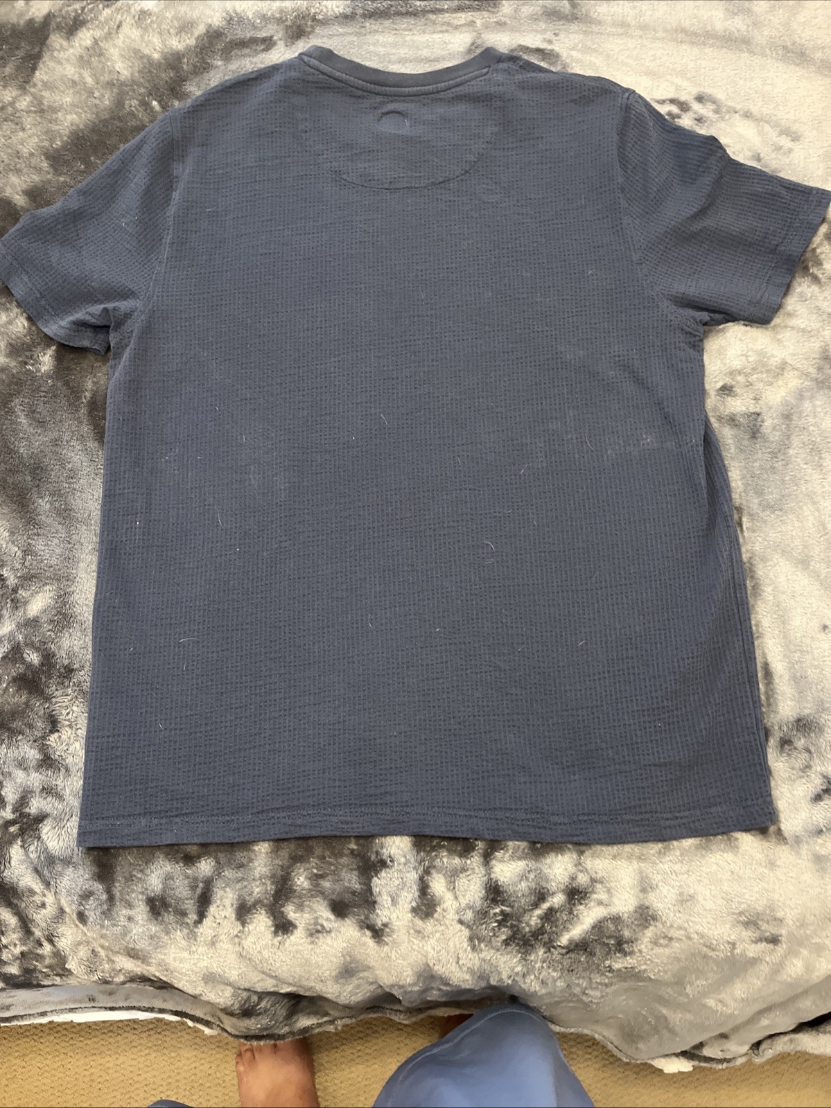 Common P eople Men's Navy Waffle Knit Pocket T-Shirt gallery
