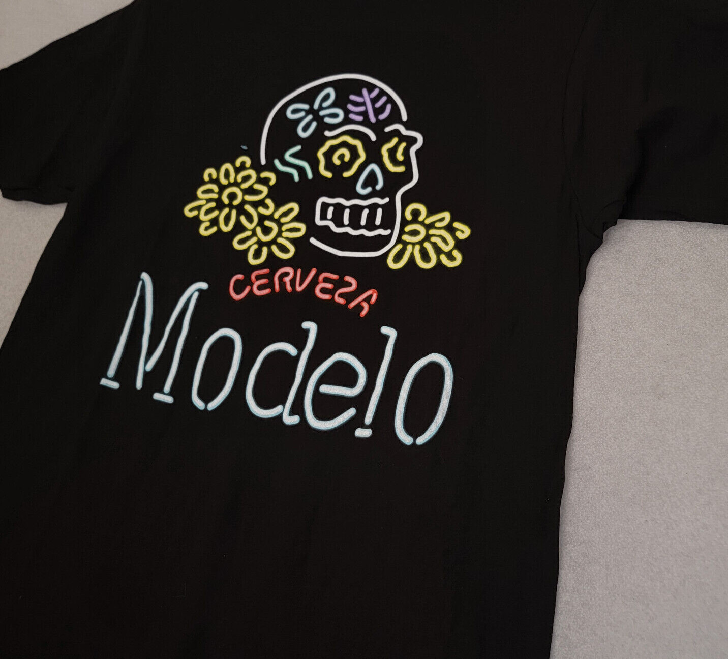 MODELO SHIRT Mens EXTRA LARGE XL BLACK CERVEZA BEER CASUAL DRINKING SKULL NWT gallery