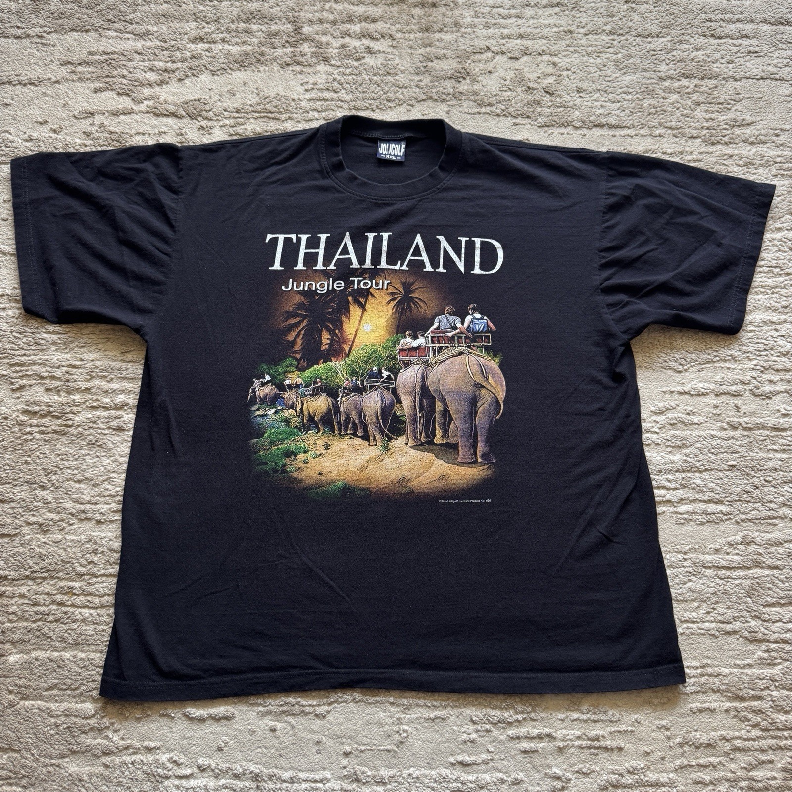 Vintage Thailand Jungle Tour Novelty Tee Men’s XXL Elephant Nature Black River gallery