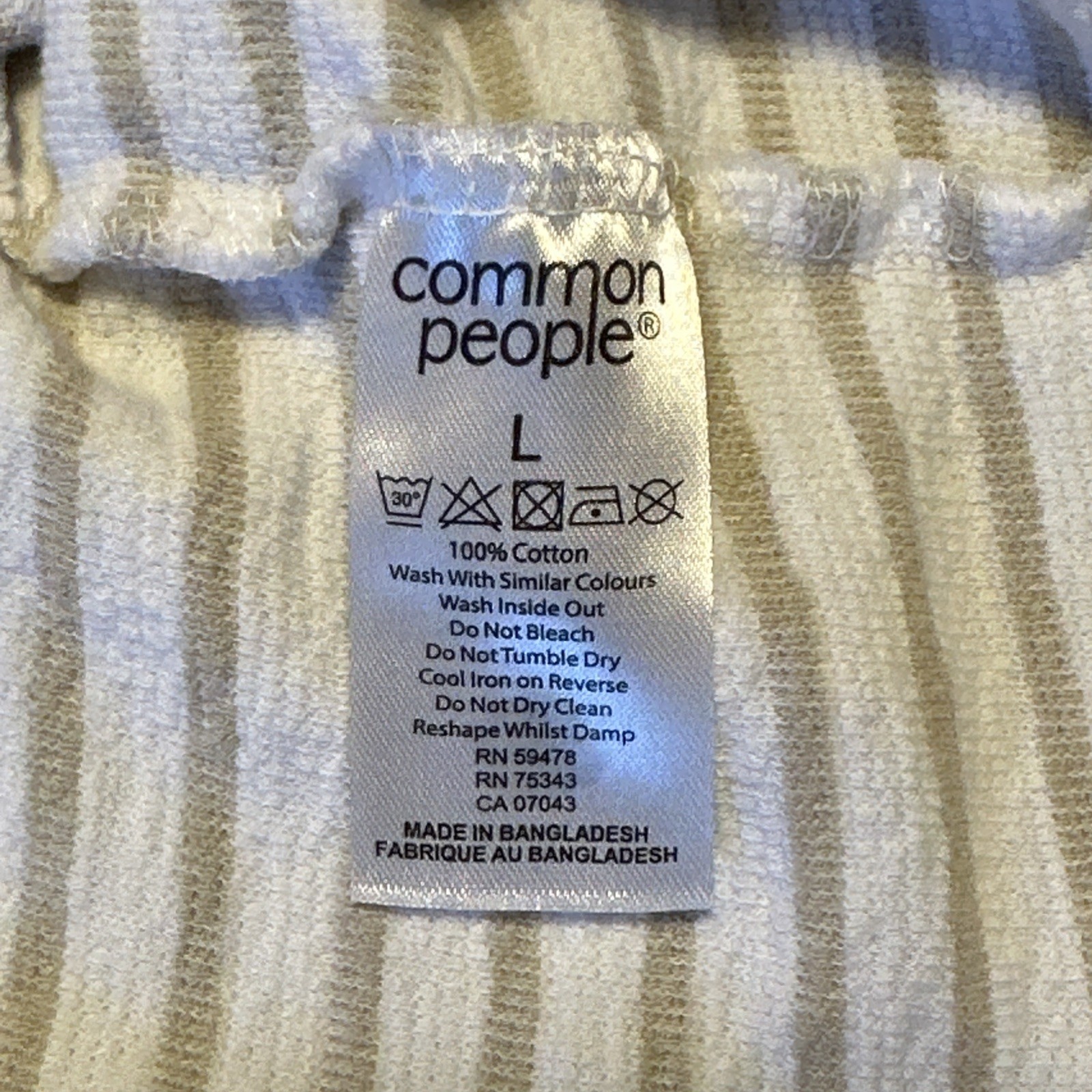 Common People Men's Striped T-Shirt Large Short Sleeve Casual gallery