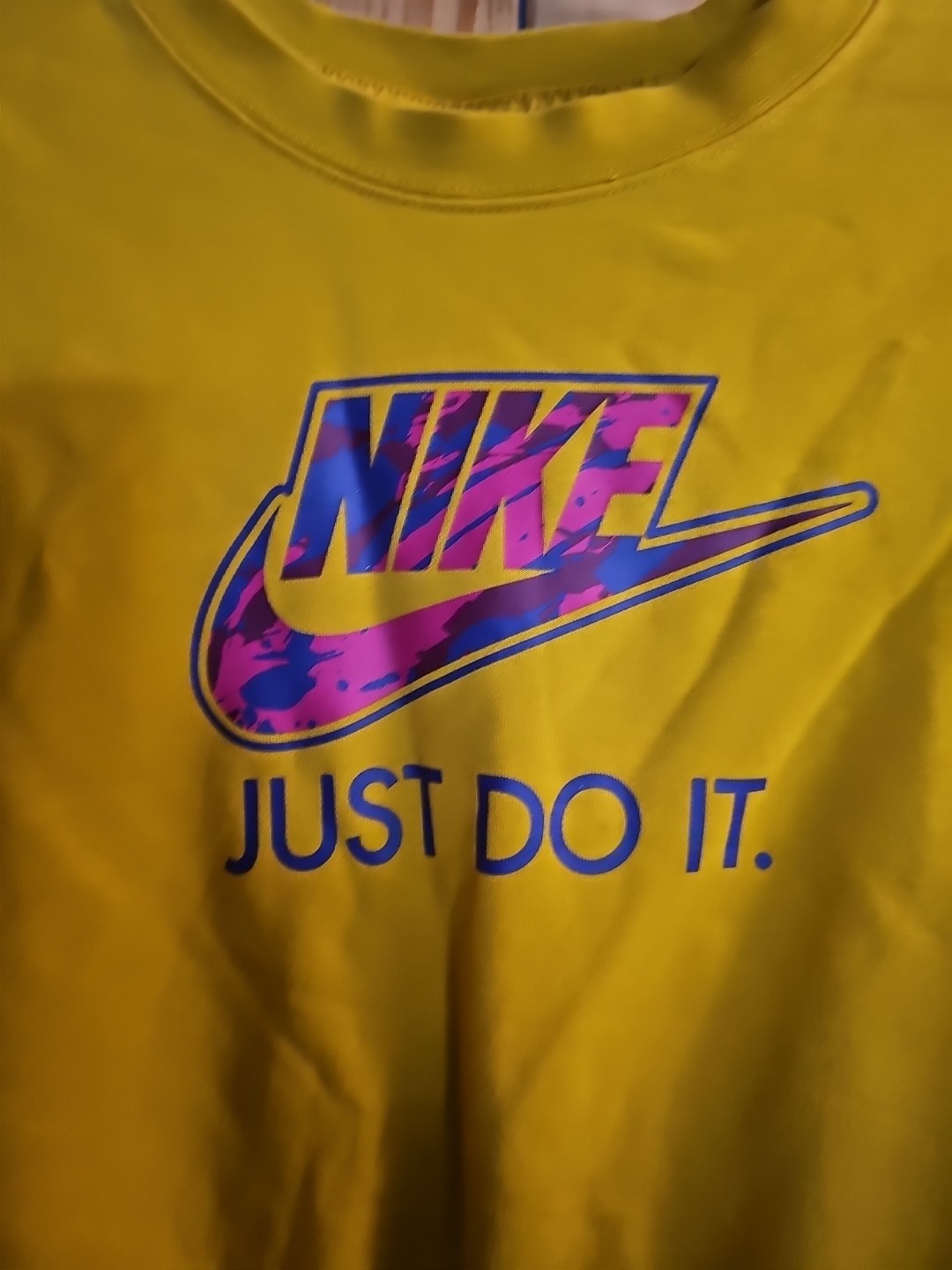 Nike Just Do It Color Block Long Sleeve Half Shirt Size Small Yellow, Purple gallery