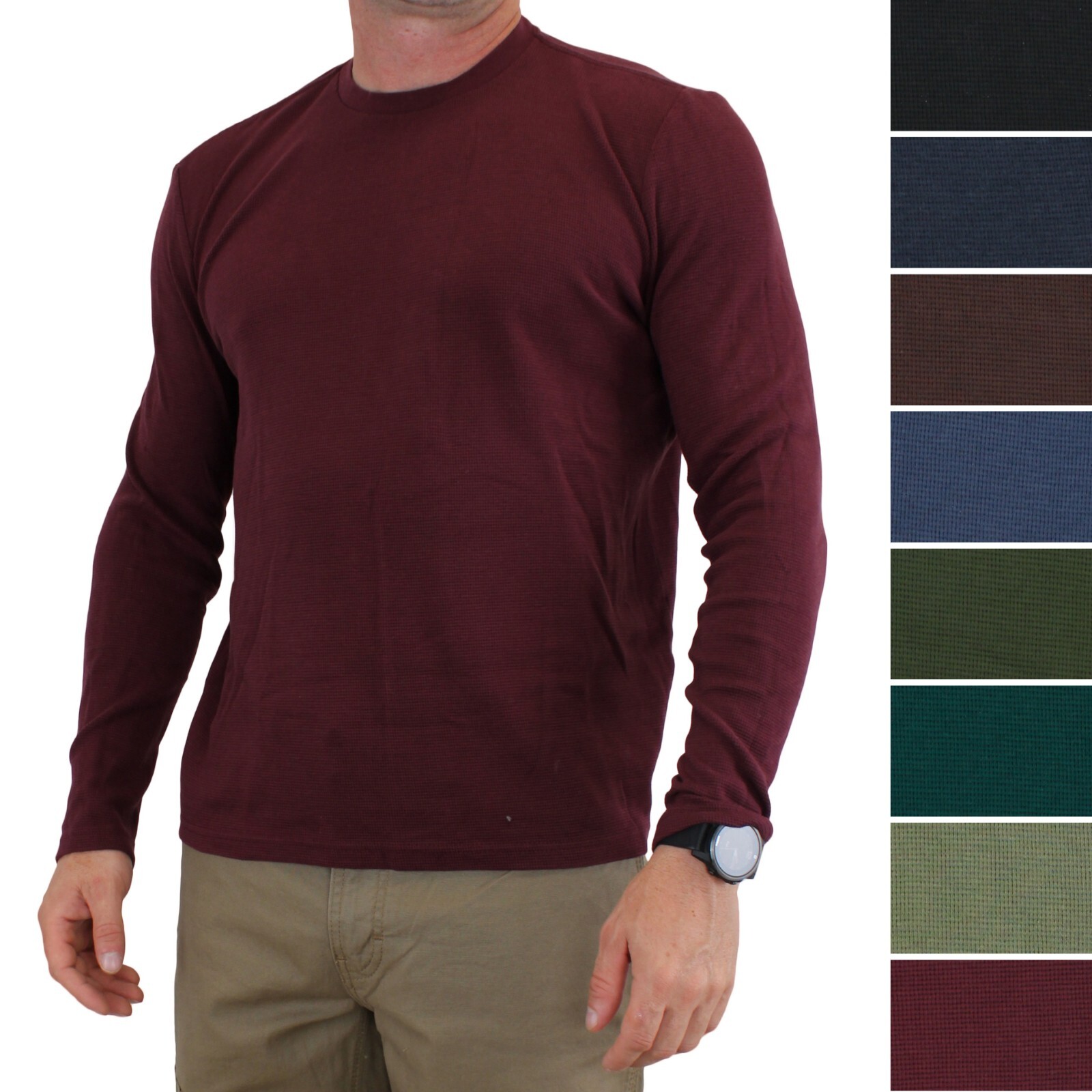 True Classic Men’s T-Shirt Waffle Collection Modal Tee, Crew Neck, Long Sleeve