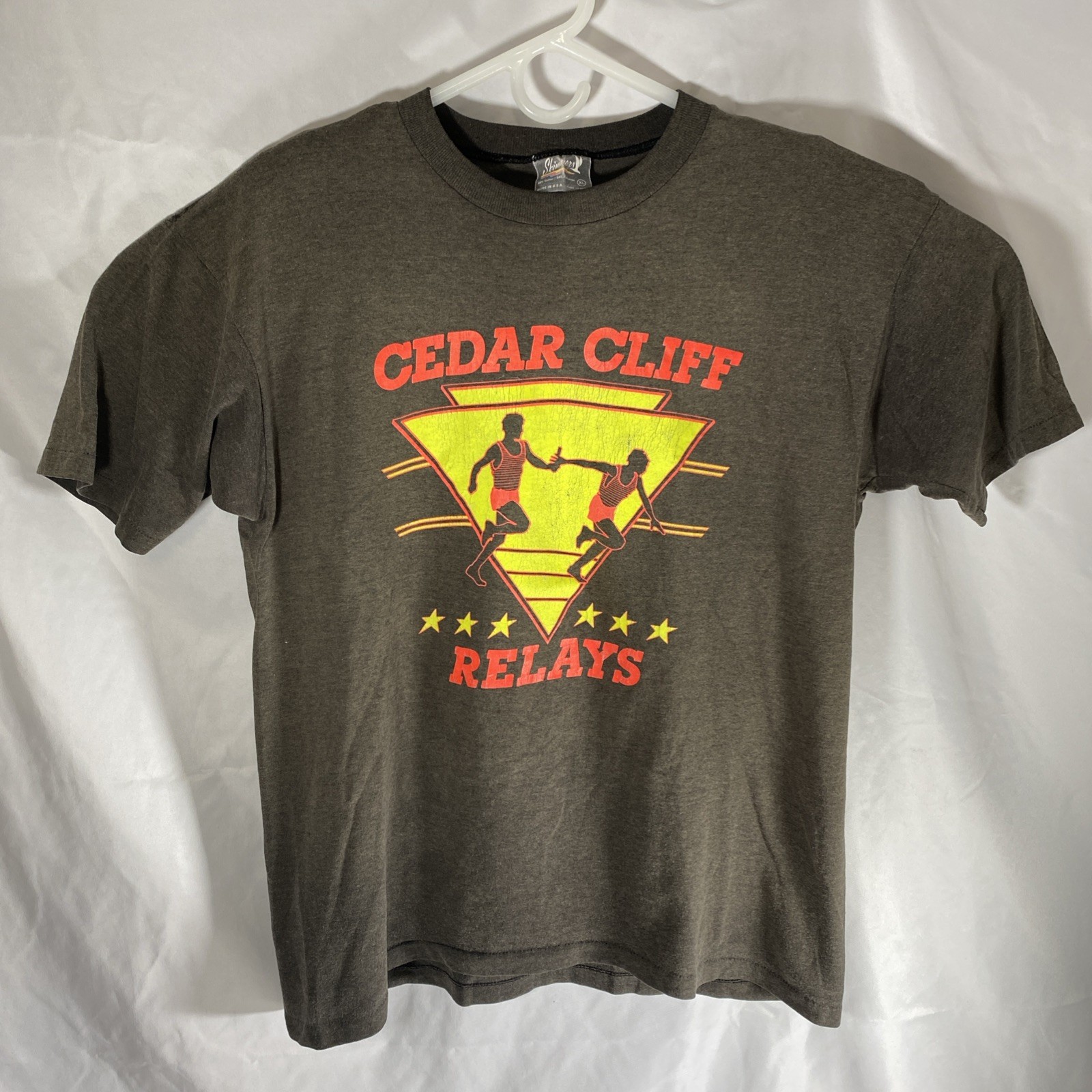 Vintage Track & Field Single Stitch XL Gray T-shirt Short Sleeve Tee Cedar Cliff gallery