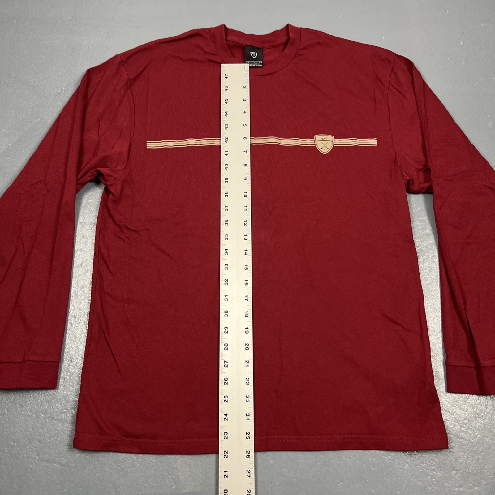 Vintage Nike Golf Long Sleeve Tshirt Red Gold Y2K Casual Sporty VTG gallery