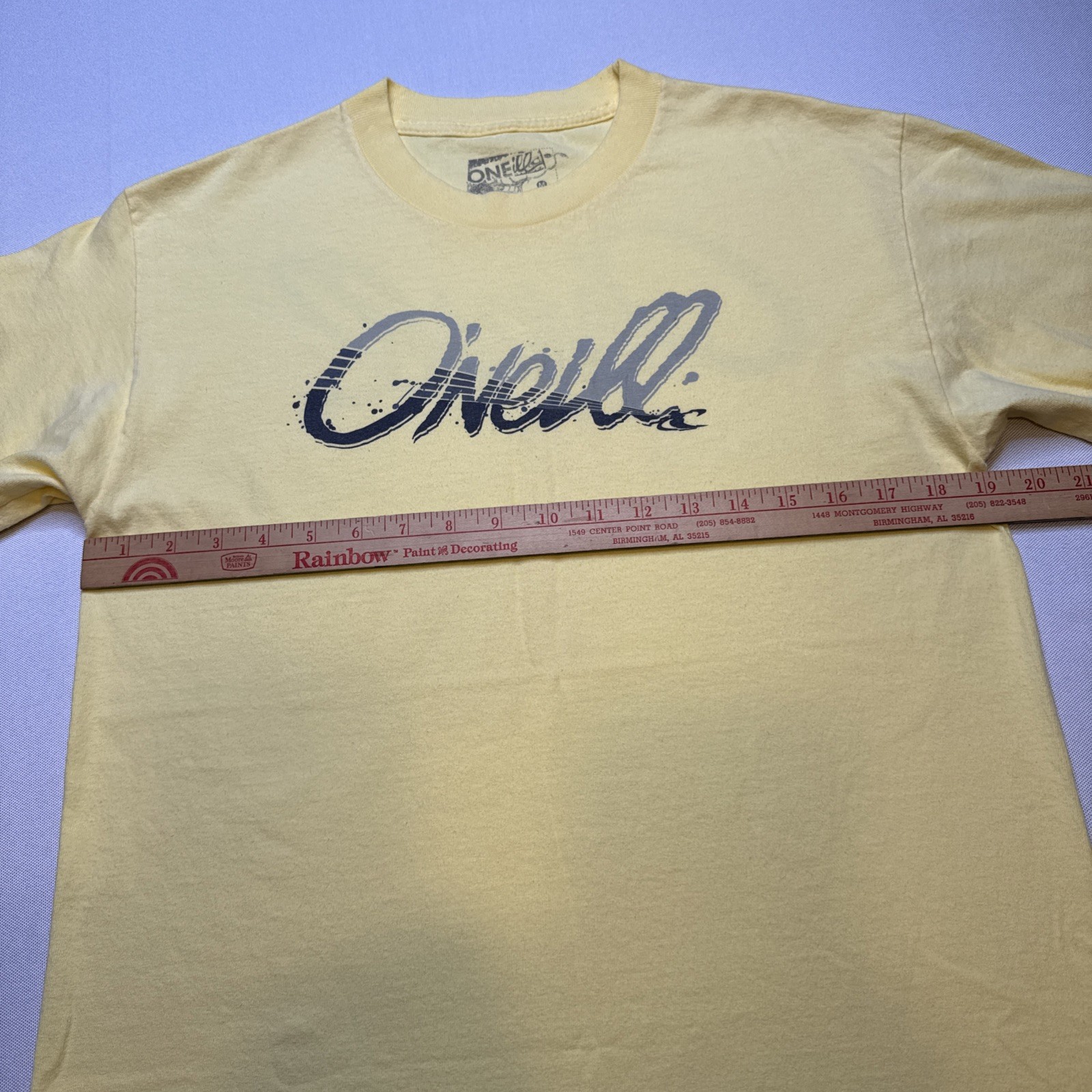 O’neill Shirt Size M Soft Yellow Surfing First Name in the Water Cotton #0085 gallery