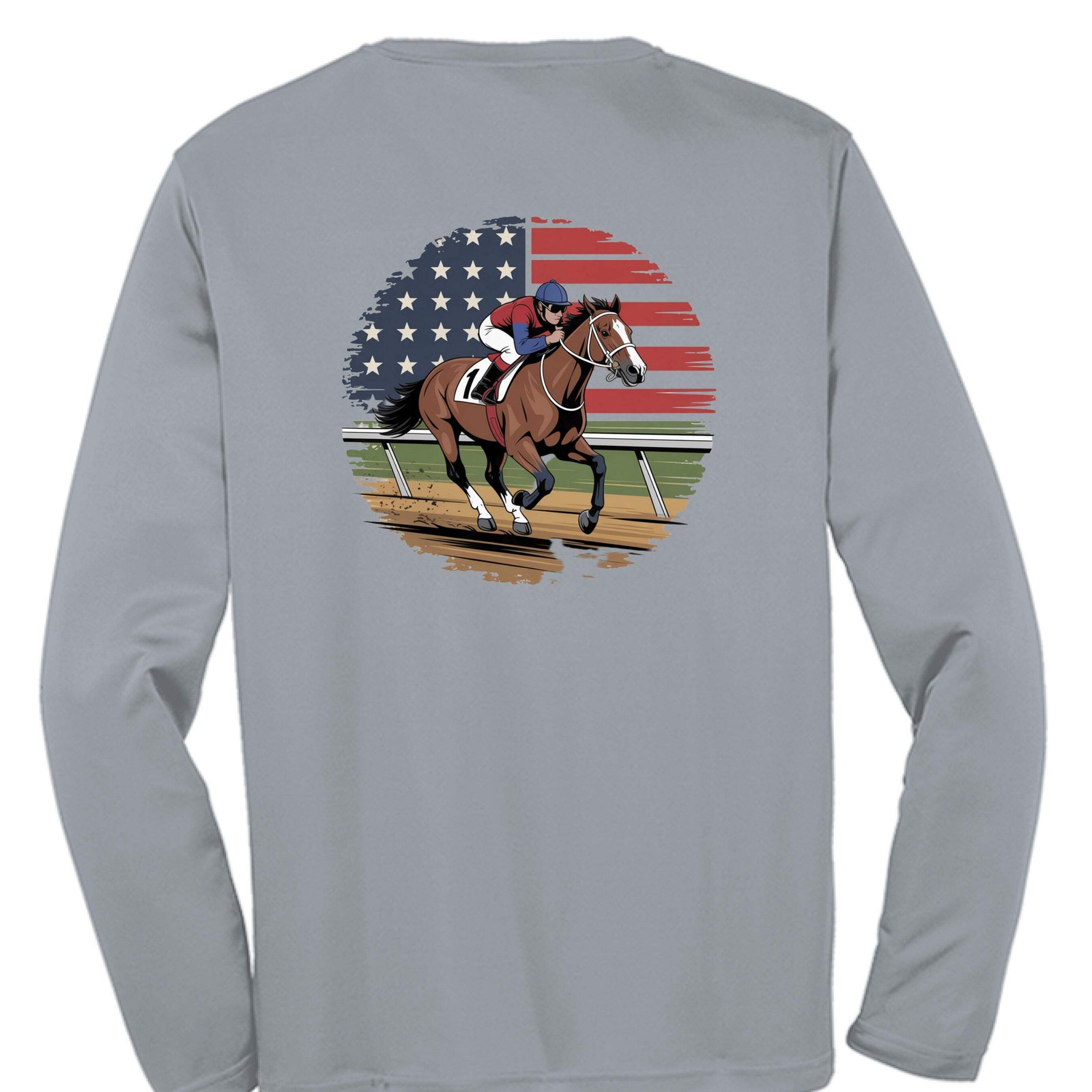 BSCO – American Flag: Sport-Tek Long Sleeve Posicharge Tee