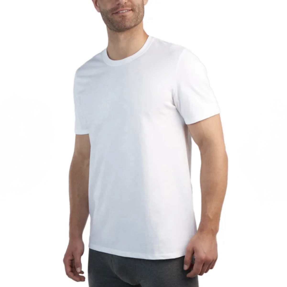 Kirkland Signature Men's Lightweight Cotton Crew T-Shirts, 6-Pack White Size M gallery