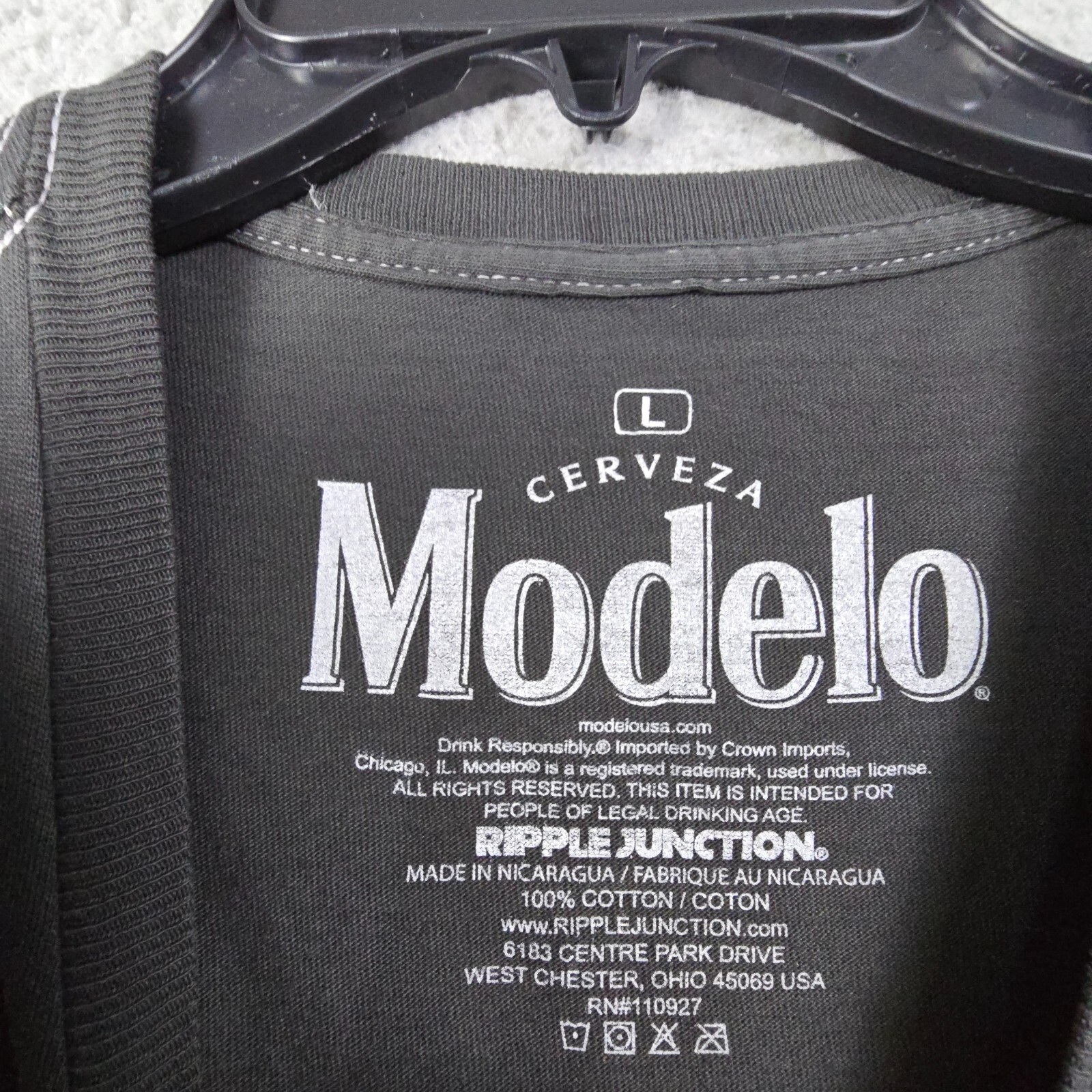 MODELO Beer SHIRT Mens Large L Black CERVEZA CASUAL Brew Mexican Lager Logo NWT gallery