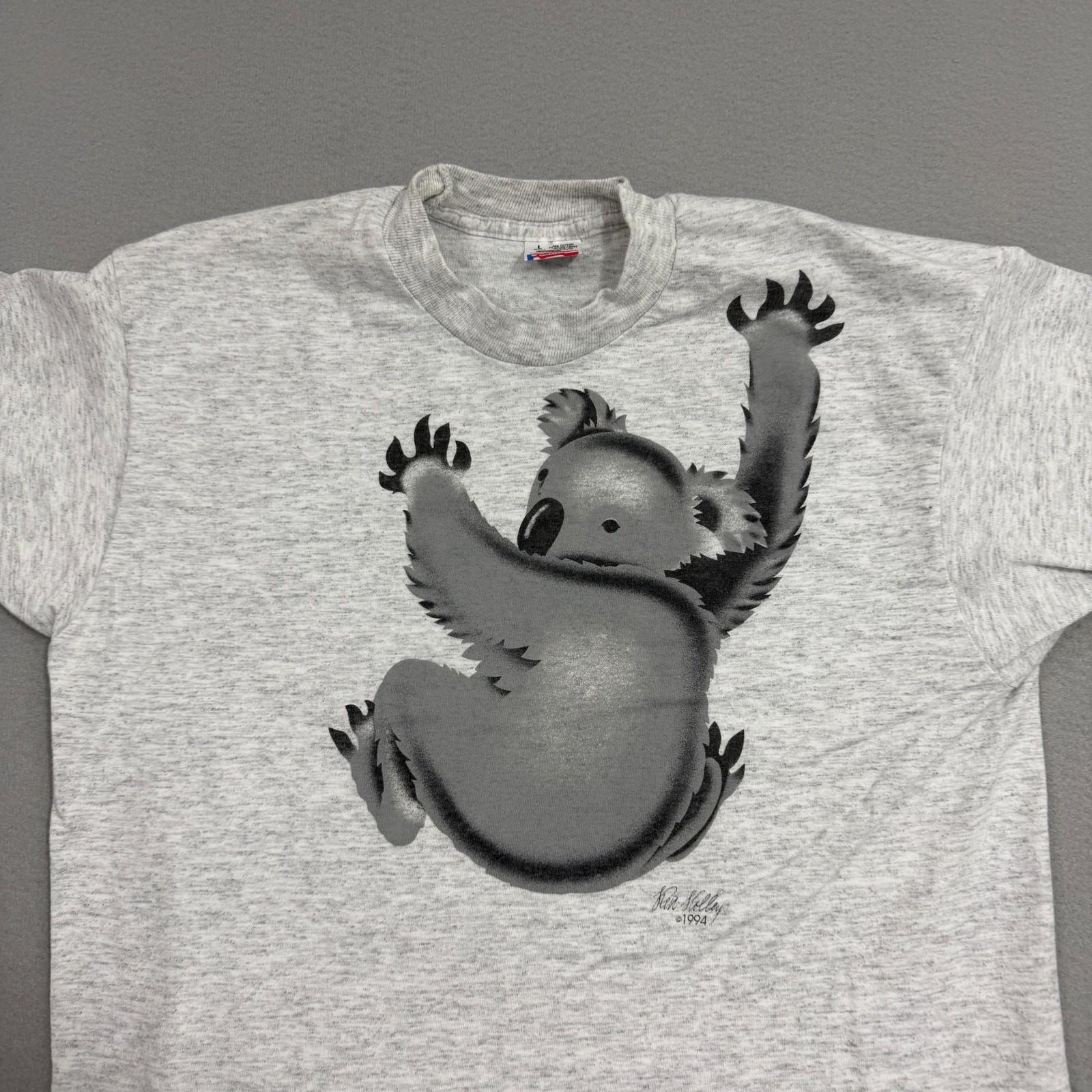 Vintage Koala Bear Graphic Shirt Large Gray 90s Single Stitch USA Animals Zoo gallery