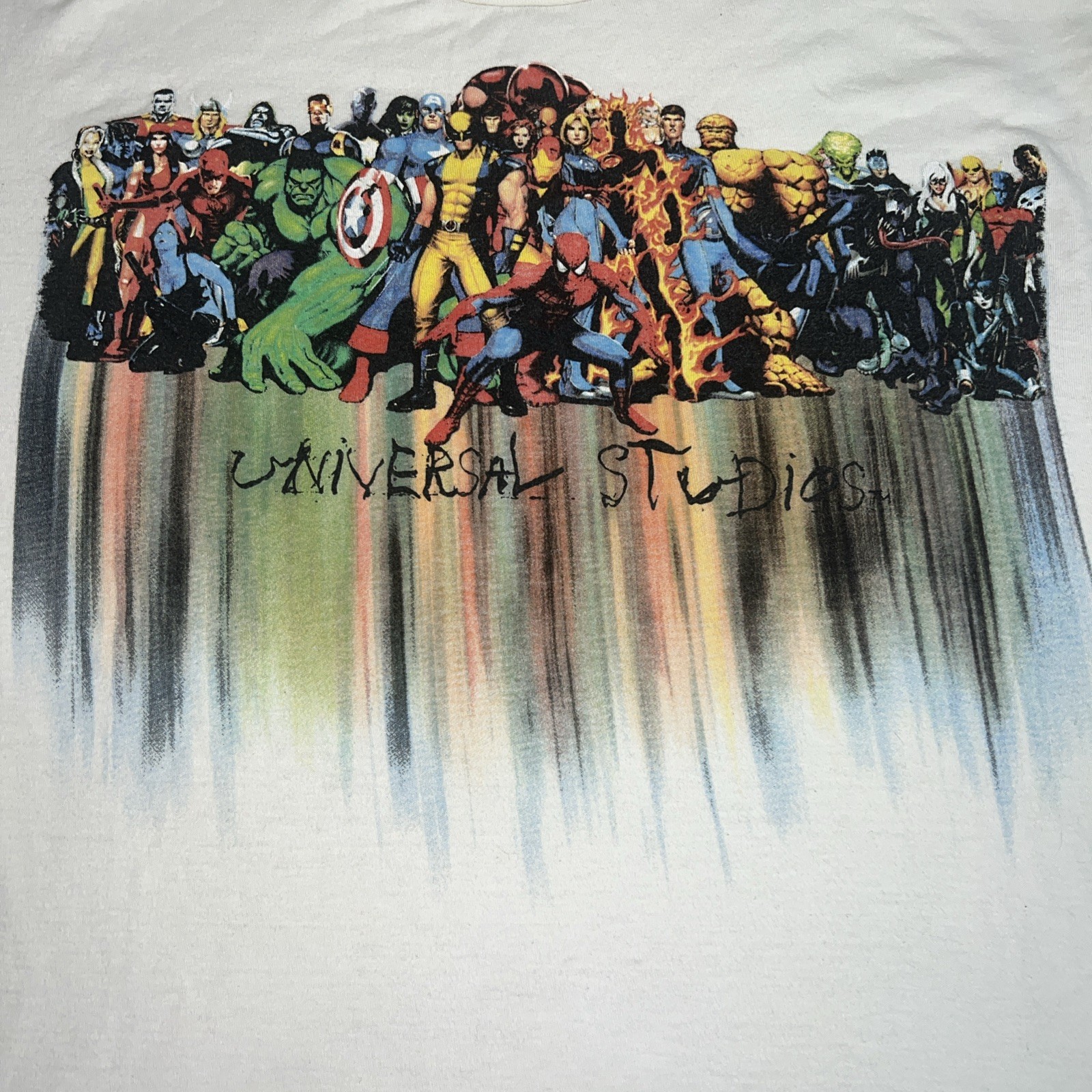 Universal Studios Marvels Hero’s/Villains Shirt Mens L Color Drip SpiderMan Hulk gallery