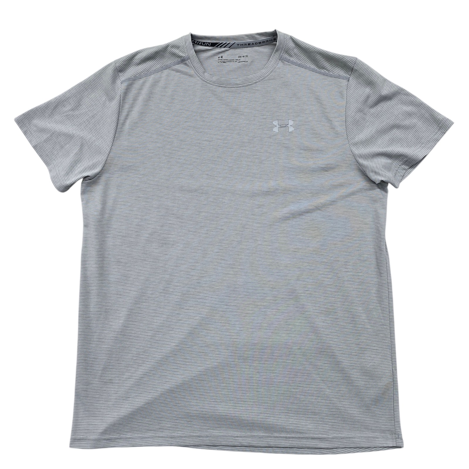 Under Armour Men’s HeatGear Gray Striped LG Fitted T-Shirt