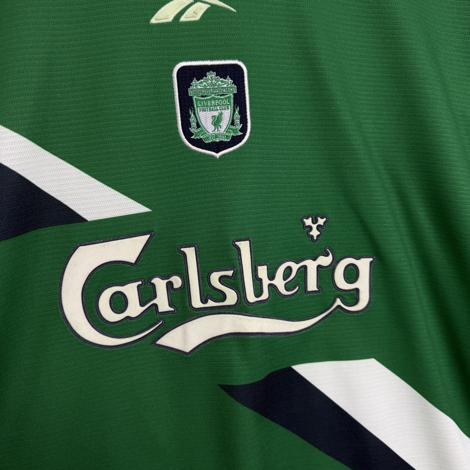Vintage Liverpool Reebok Mens 1999/2000 Away Kit Jersey Green Size XL gallery