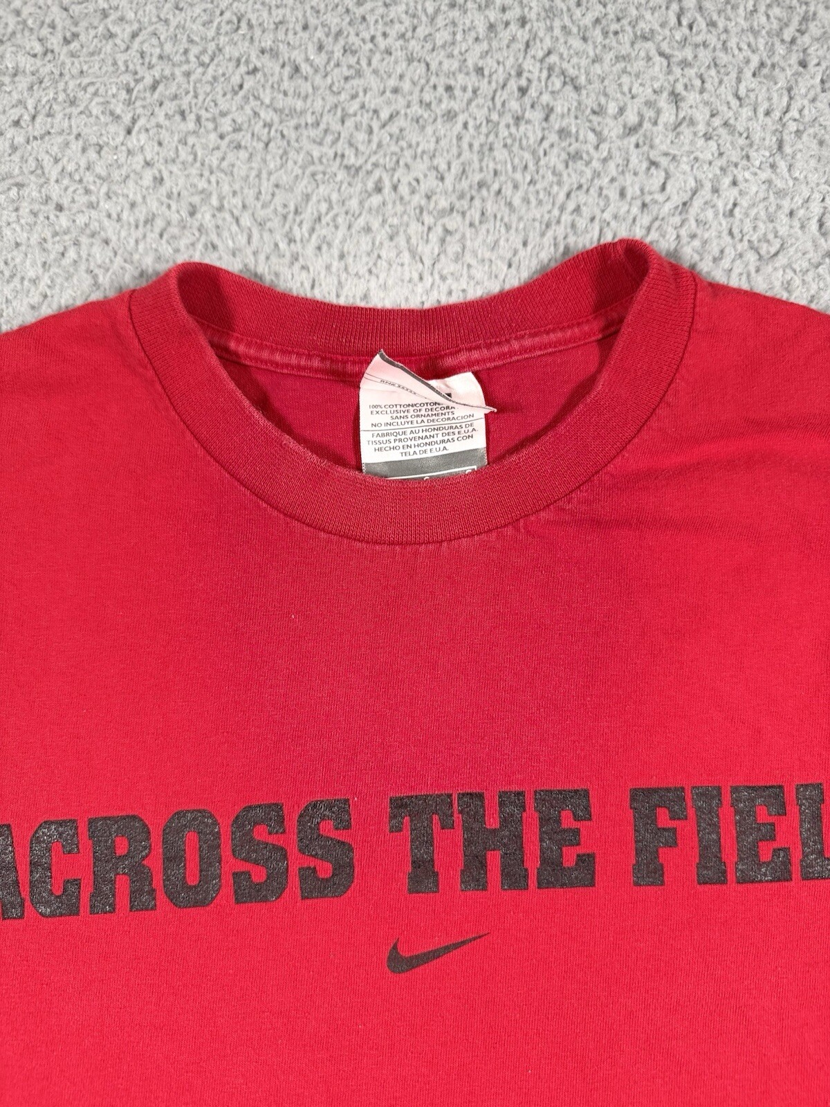 Nike Accross the Field T Shirt Mens Large Red Short Sleeve Track & Field Logo gallery