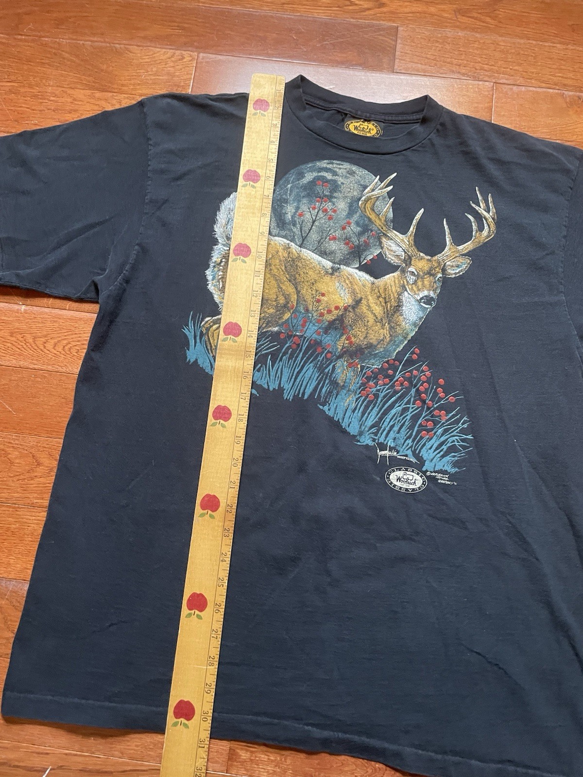 Vtg 90s Woolrich Deer Hunt T-Shirt Black Men’s XXL Single Stitch Harlequin Print gallery